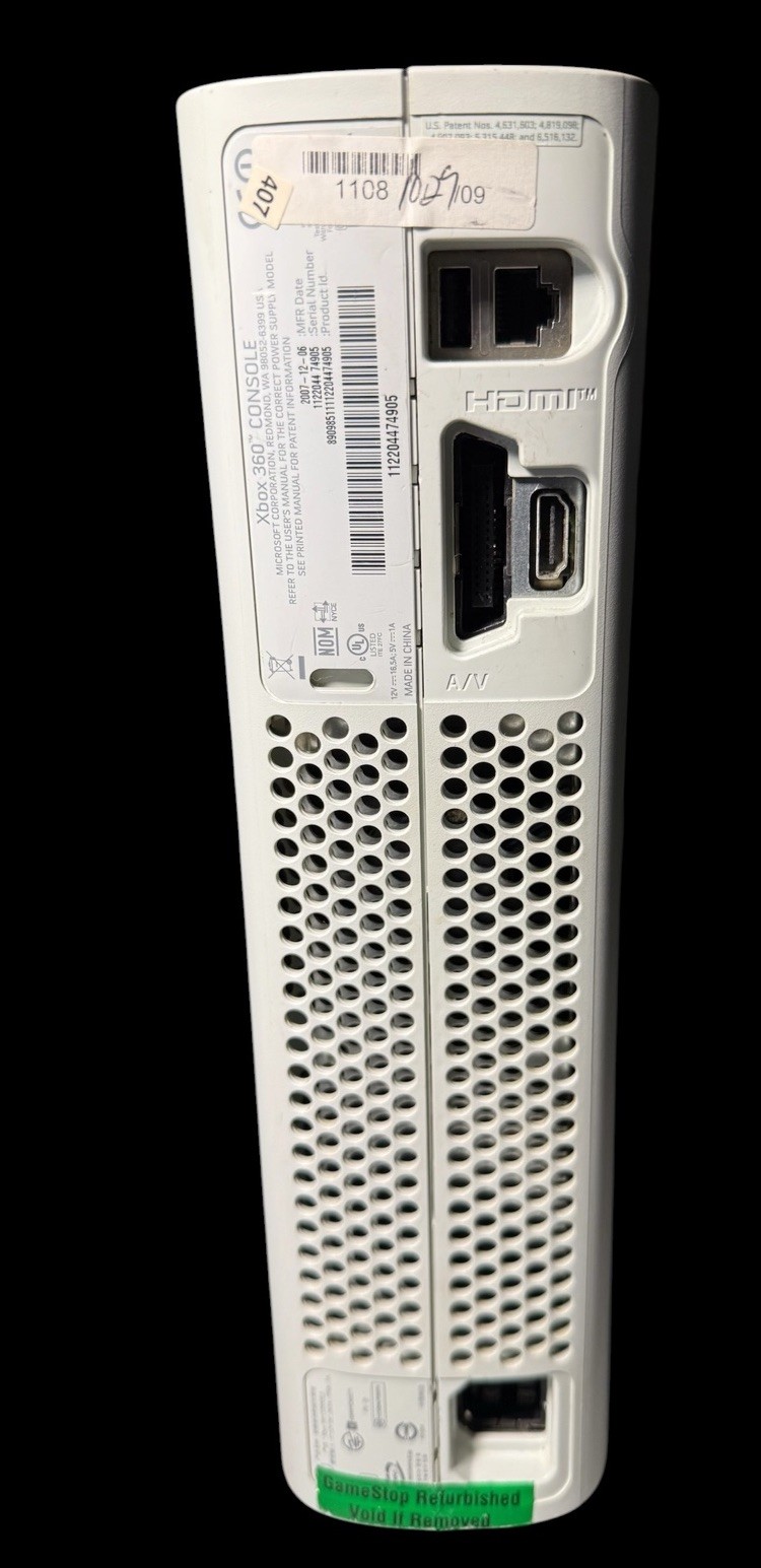 Xbox 360 White Console Untested For Parts Only No Returns 12-06-2007