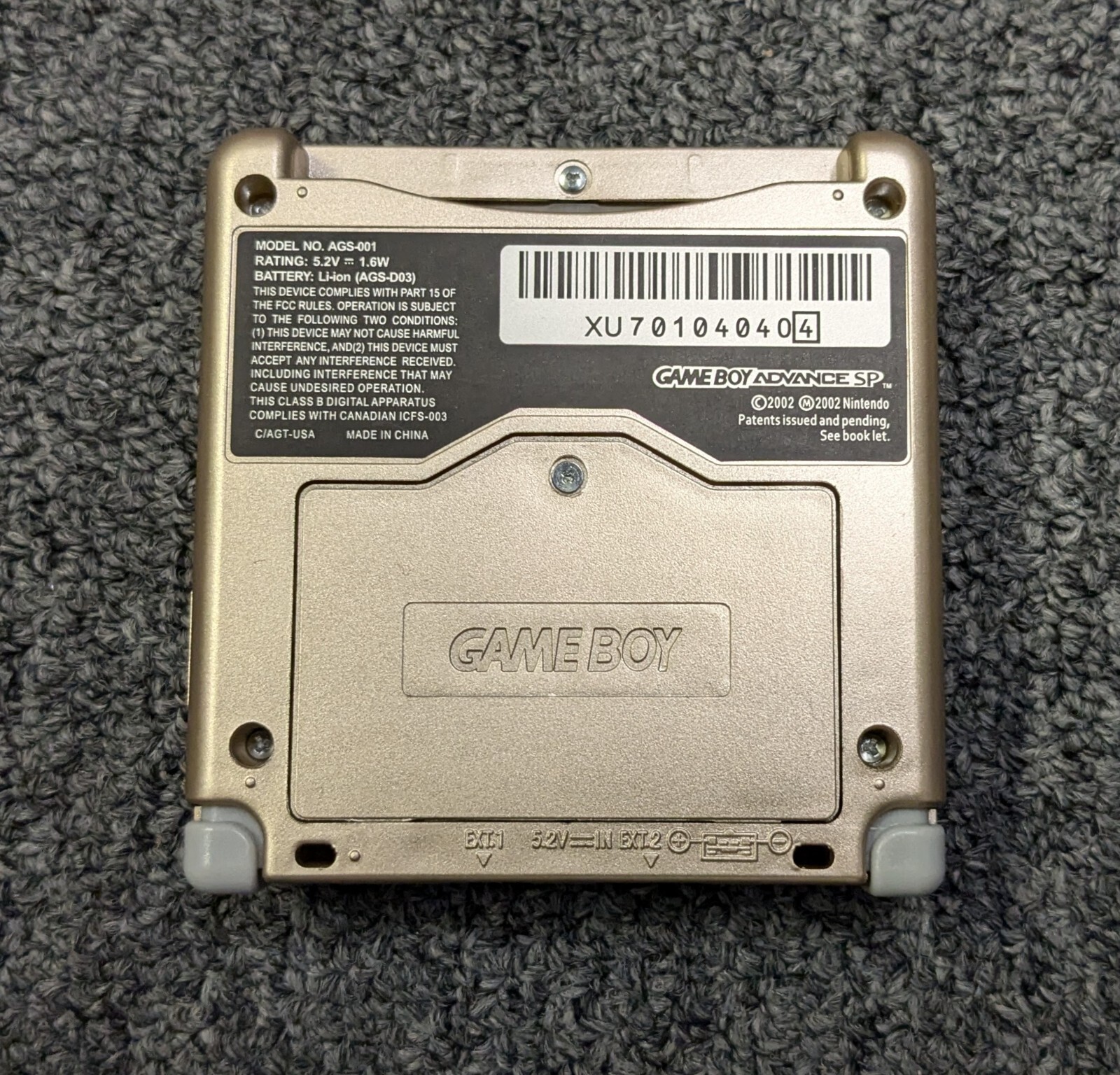 Nintendo Game Boy Advance SP Gold Handheld System, Restored!!