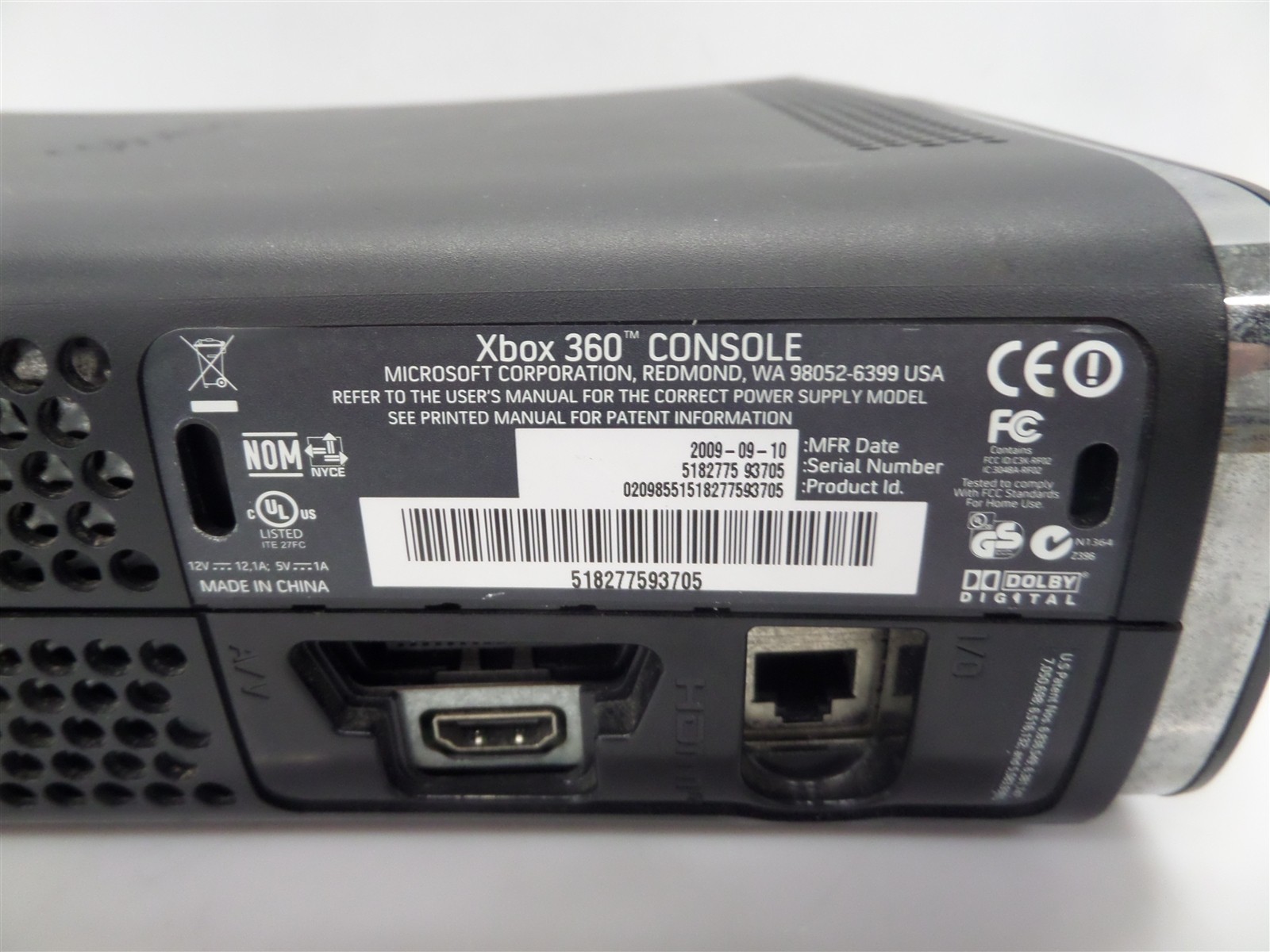 Microsoft Xbox 360 120GB Black Video Game Console – Bad Disc Tray