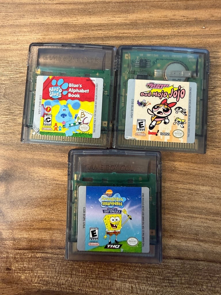 Game Boy Color Lot of 3 – Blue’s Clues, Powerpuff Girls, SpongeBob