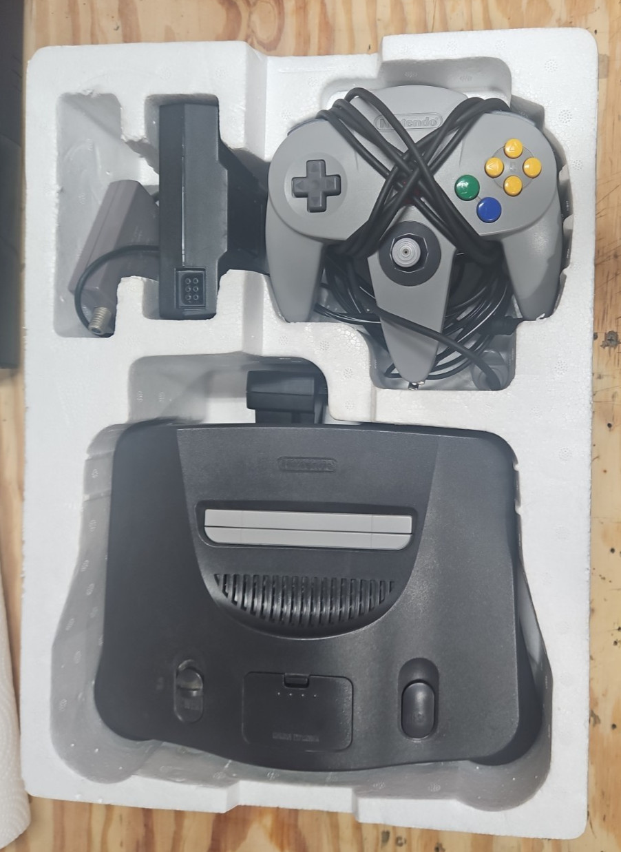 Nintendo 64 Console With Box N64 Controller Styrofoam