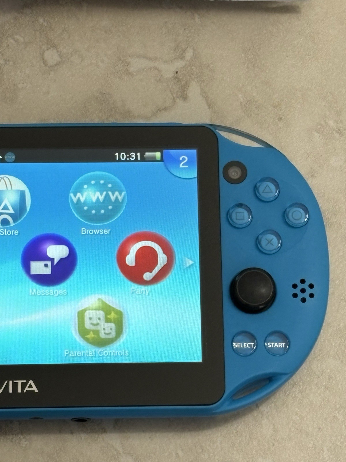 Sony PS Vita PCH-2000 Complete In Box – Aqua Blue 8GB Very Good Condition