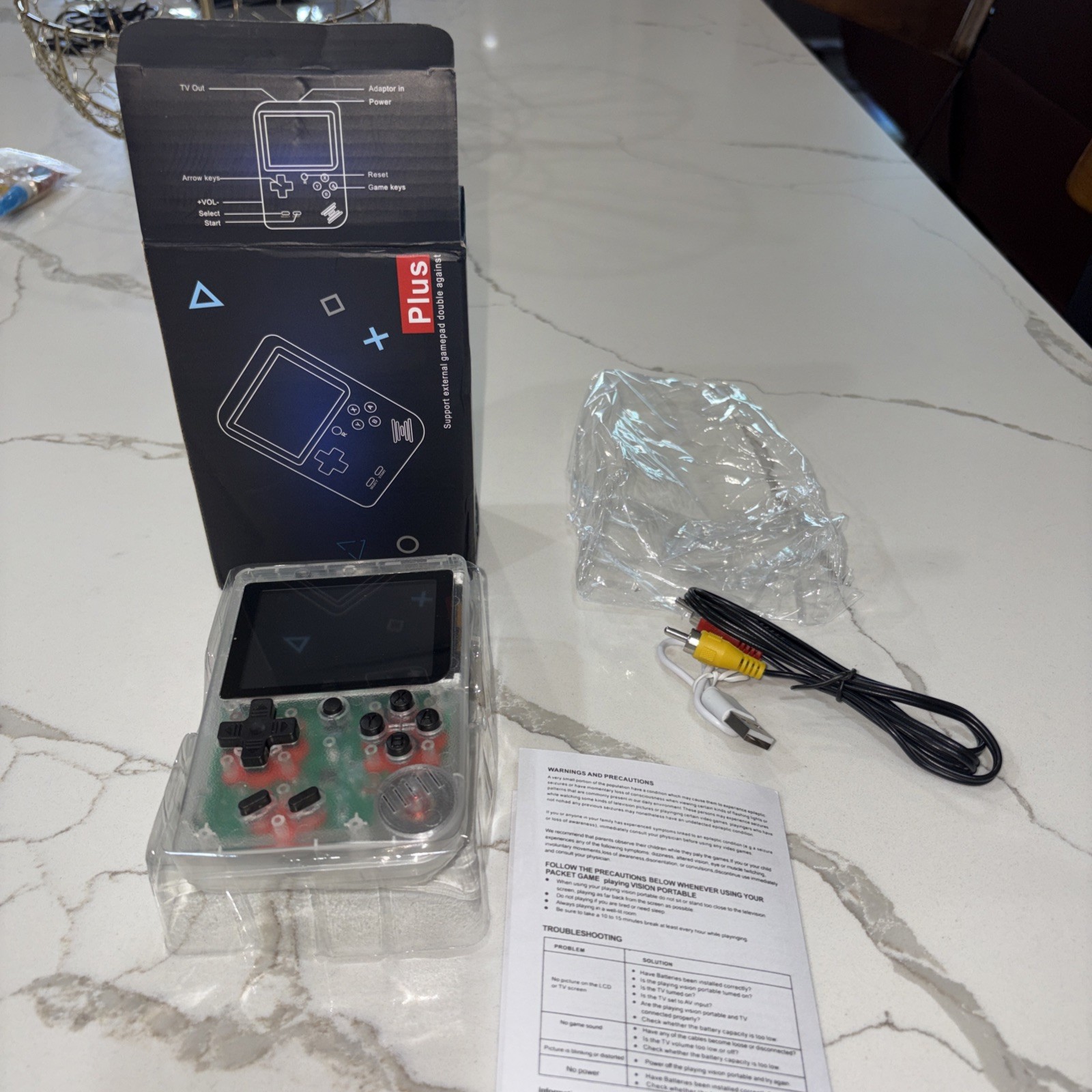 Game Box Plus Handheld Console – Retro Gaming System w/ Preloaded Games
