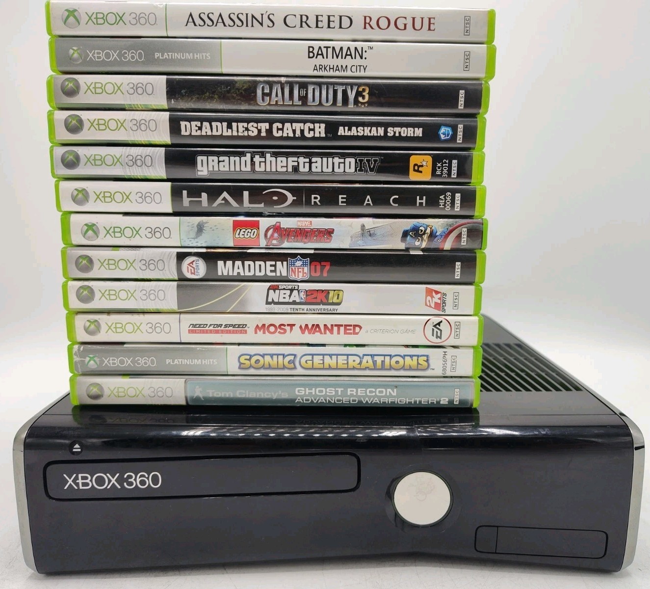 Microsoft Xbox 360 S Console 250GB HDD Bundle + 12 Games + 2 Controllers Tested!
