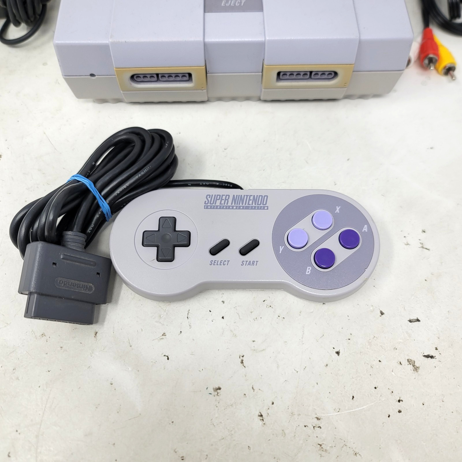 Super Nintendo SNES Console Gray W/ 1 OEM Controllers & Cords Tested Working