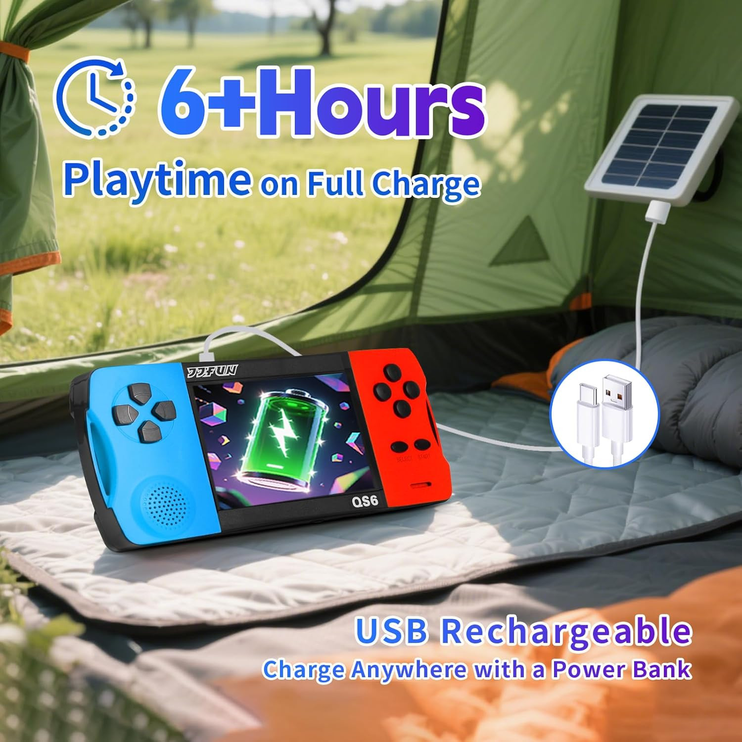 Handheld Game Console for Kids 3.5″ IPS Large Screen Rechargeable,Preloaded 216