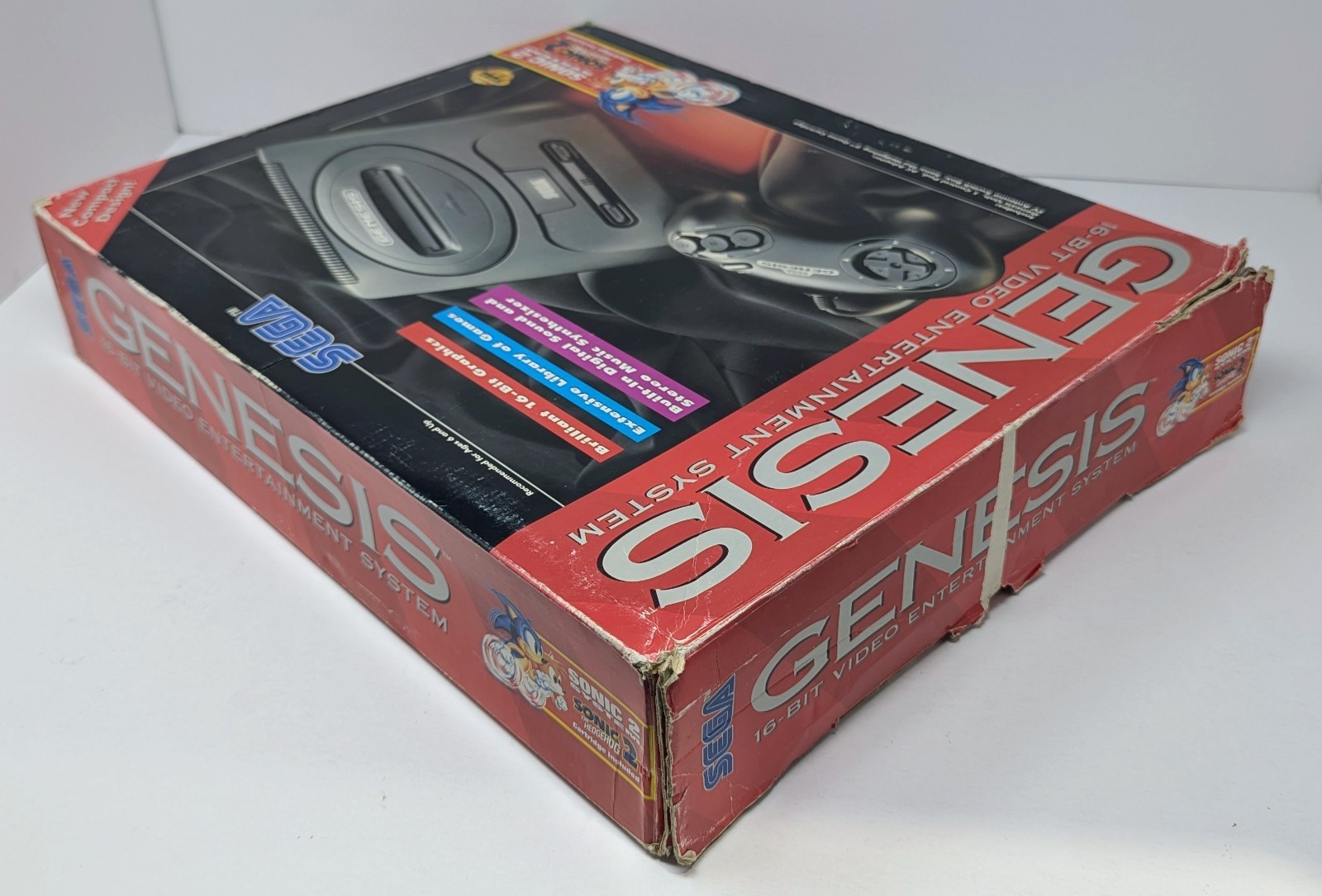Sega Genesis Model 2 Console Sonic 2 System Box & Manual – No Game – Tested!
