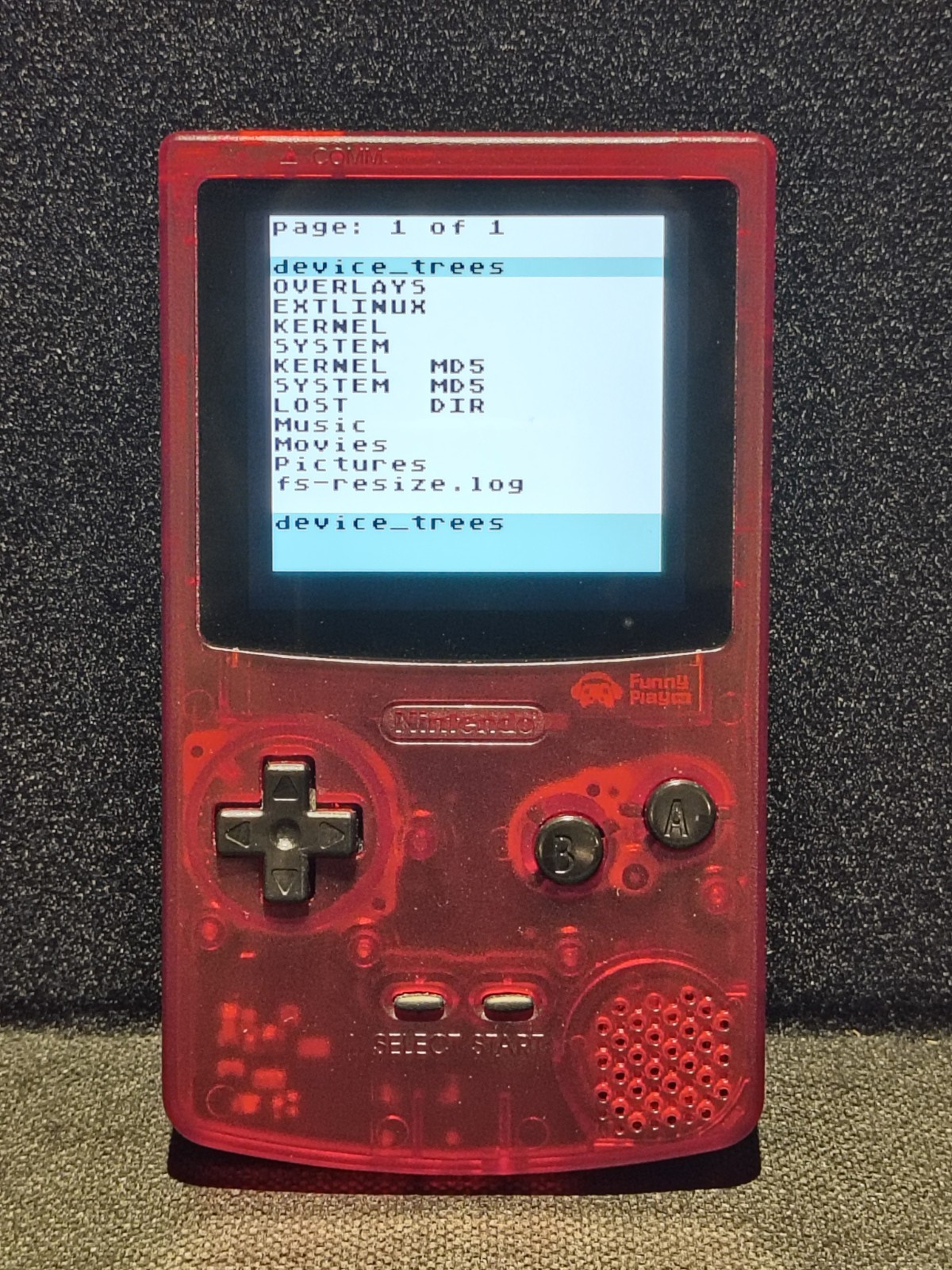 FPGBC Gameboy Color GBC USB-C Red Console OLED Screen included Flash Cart w/ 8GB