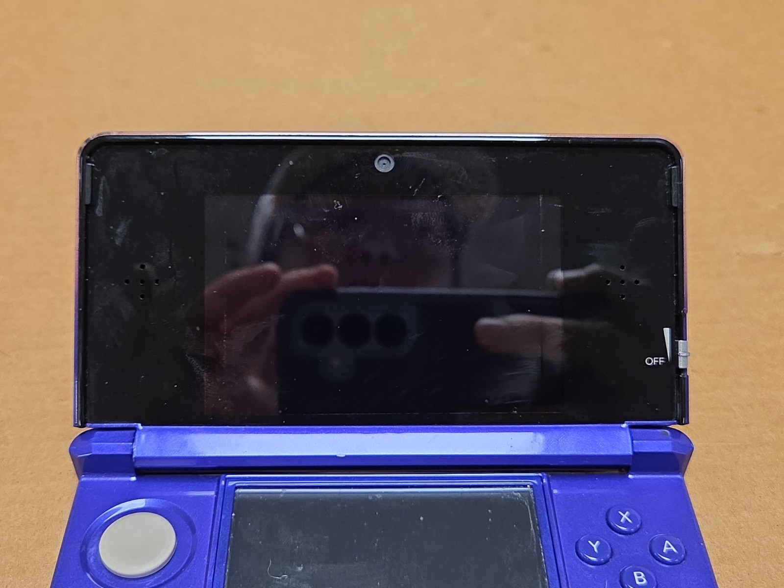Nintendo 3DS Midnight Purple Tested *Some Damage* W/ Charger * SEE PICS