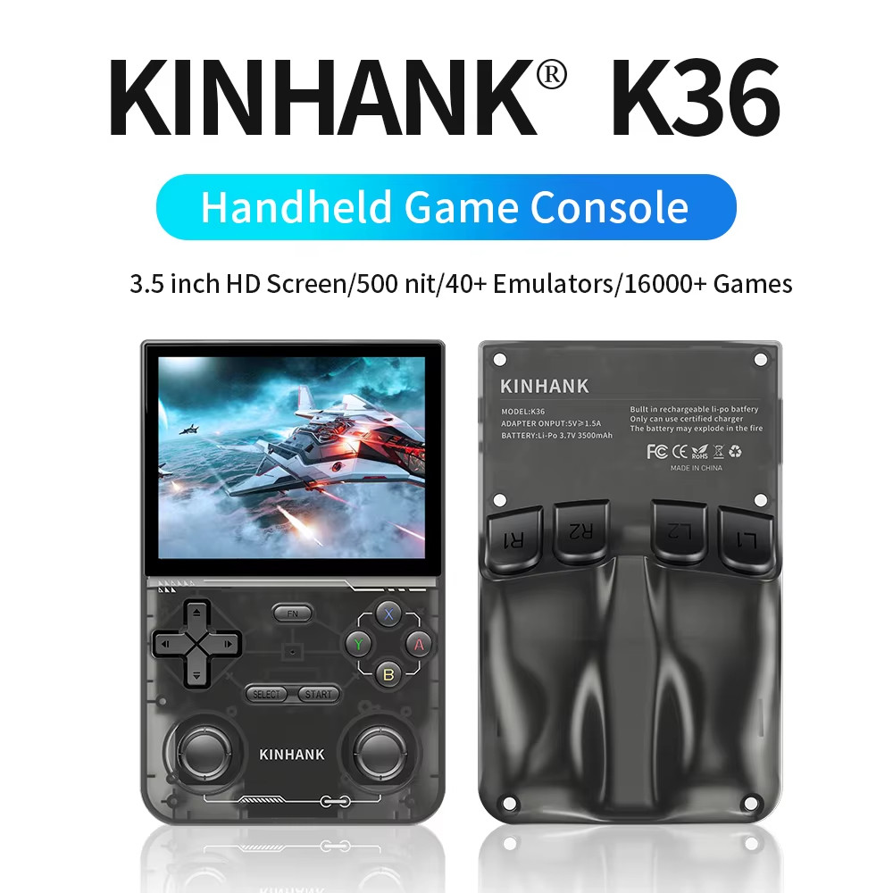 Open Source K36 Retro Handheld Video Game Console 16000 Games Emulator for PS1/P