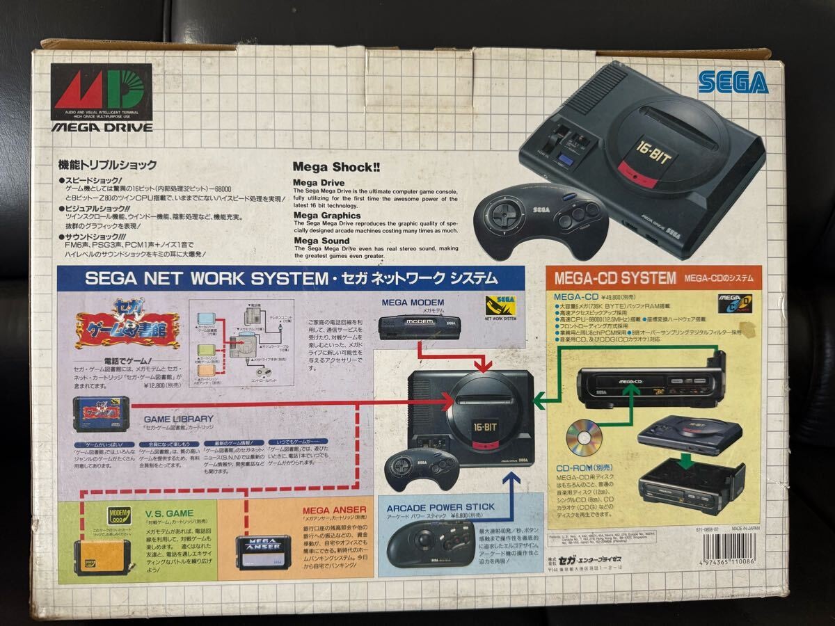 Unused SEGA Mega Drive HAA-2510 16-BIT MD.Only power supply confirmed.