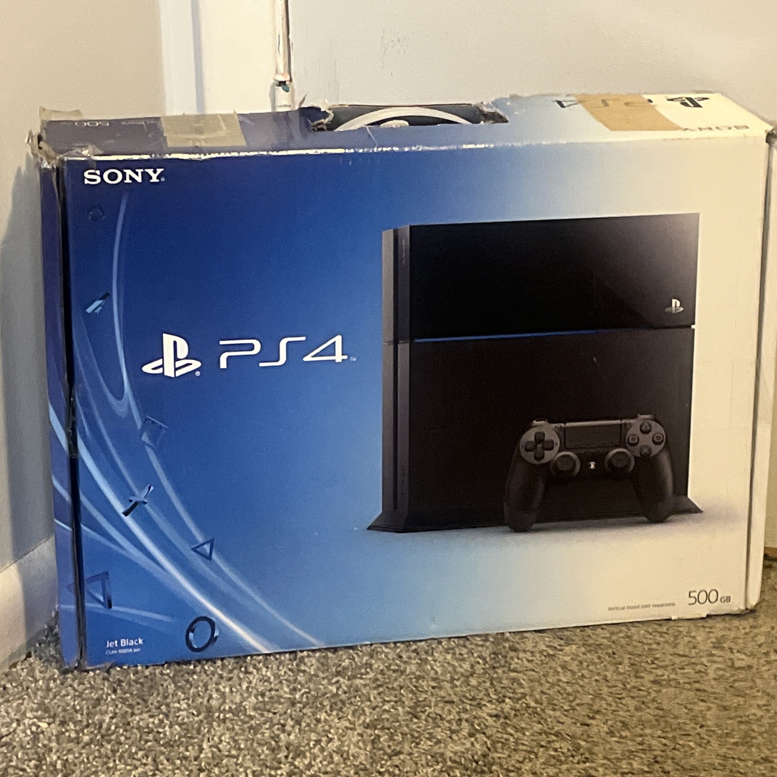 Sony Playstation 4 Ps4 Jet Black 500 GB In Original Box W Controller See Pics