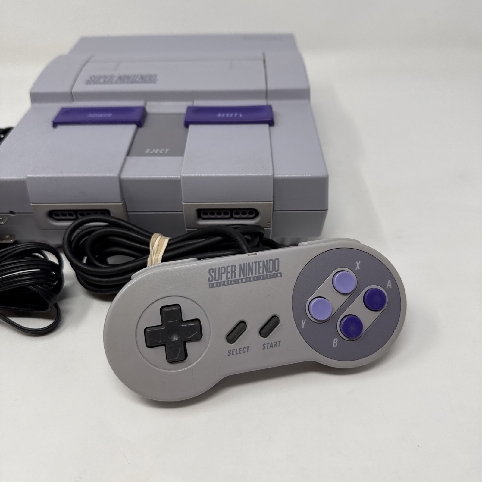 Super Nintendo SNES Console + Cables + Controller Bundle Lot *TESTED* Working