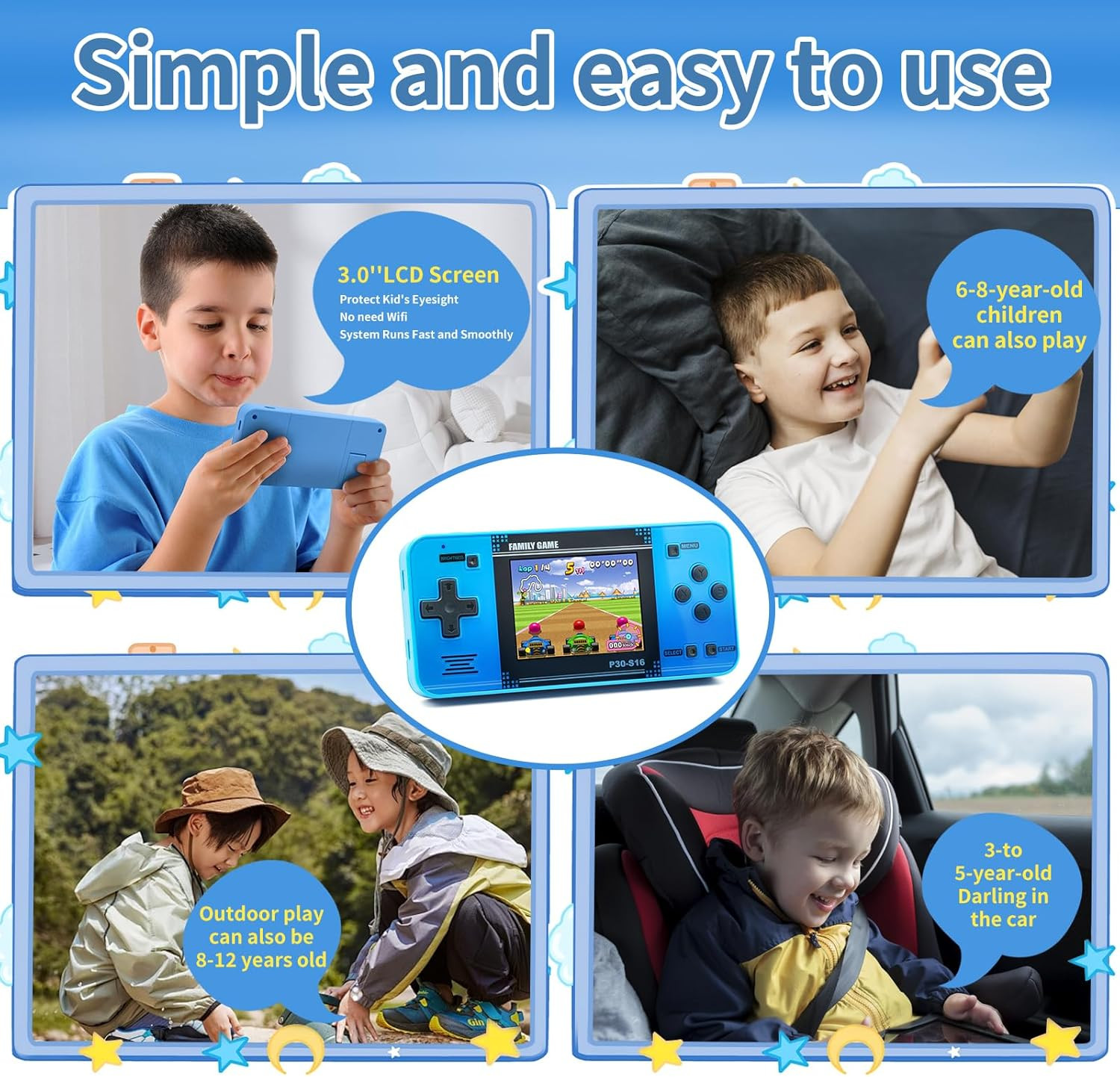 Handheld Game for Kids -Preloaded 220 Retro Video Games, Portable Gaming Player
