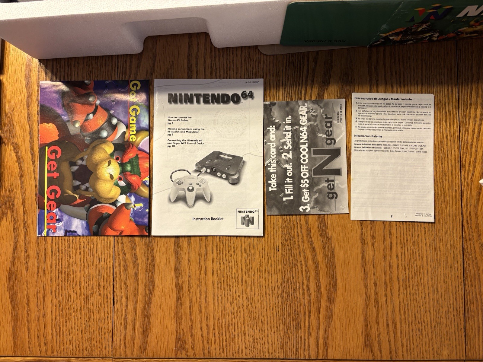 Nintendo 64 Gray/Black Console with Controller, Power Supply, Box & Manuals