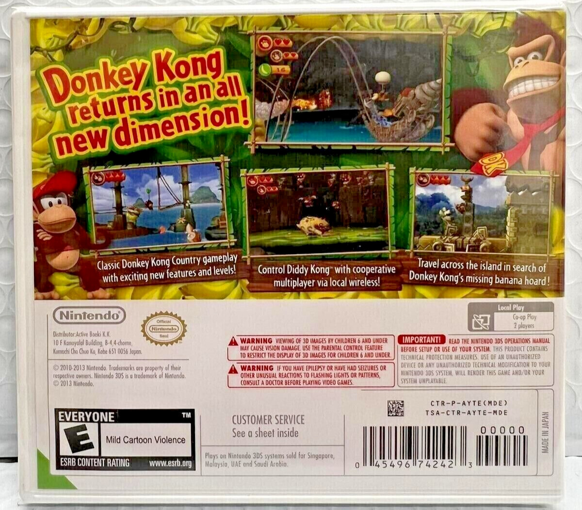 Donkey Kong Country Returns 3D – Nintendo 3DS – Brand New Factory Sealed!