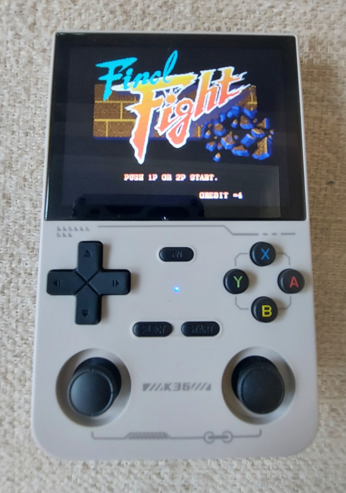 K36 Retro Handheld Video Game Console Loads of Retro Games Beige W/64GB Card.