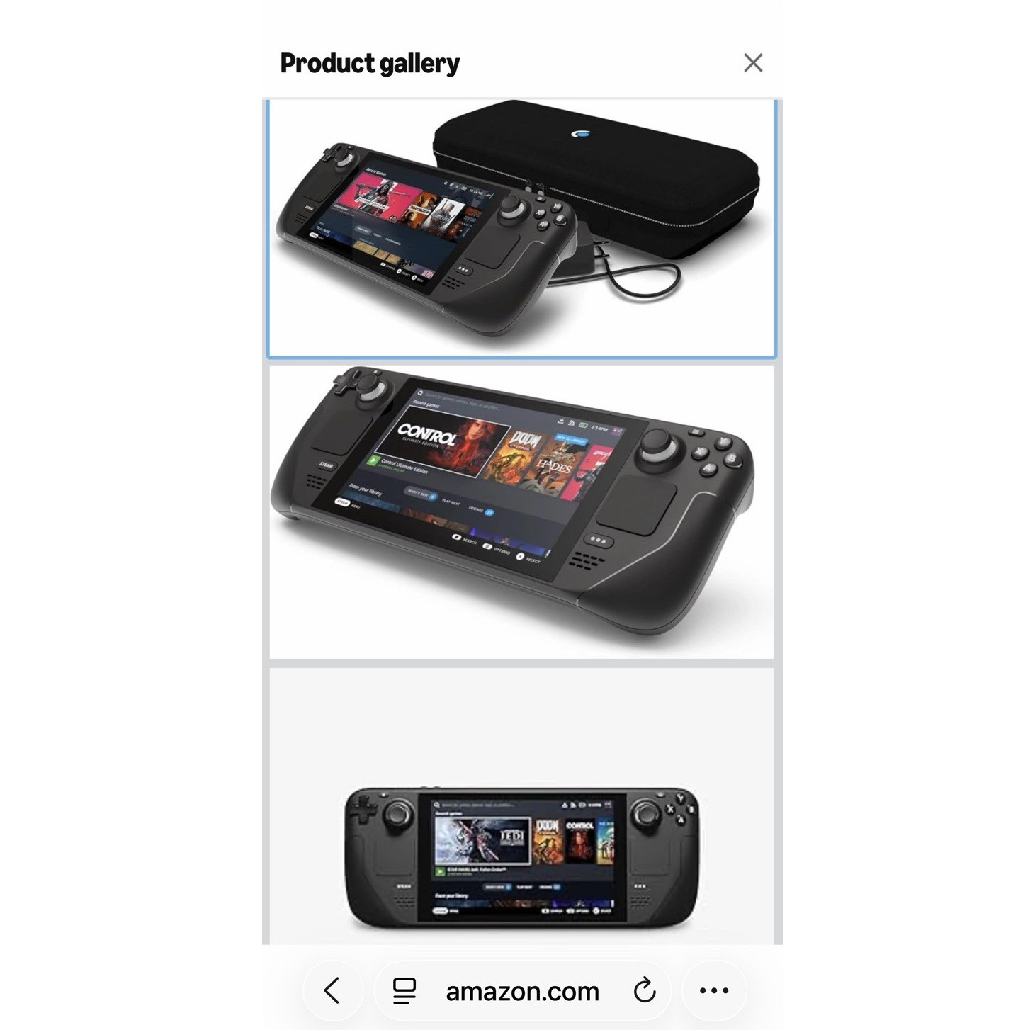 Valve Steam Deck Handheld Gaming Console Black Wi-Fi Carrying Case