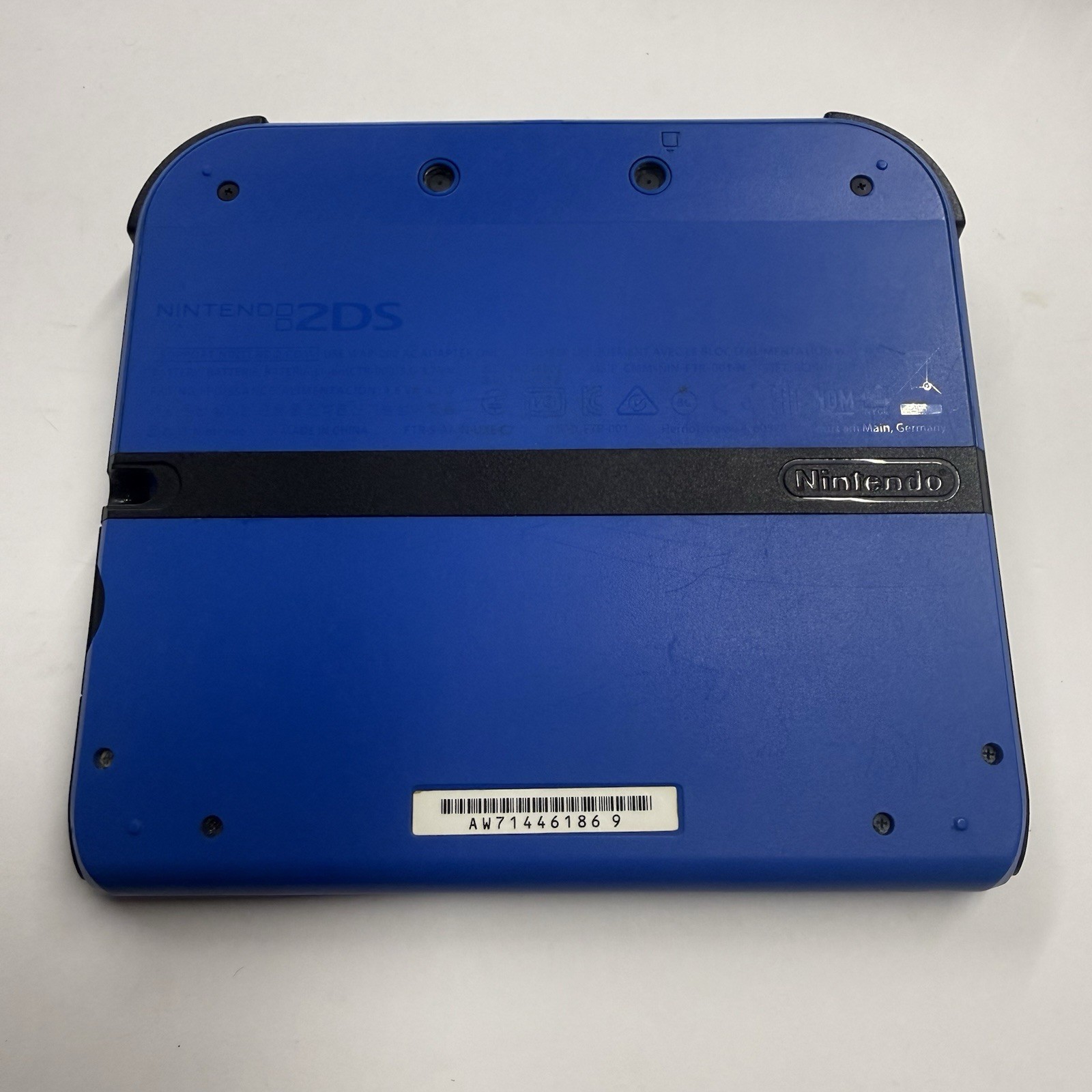 3ds – Nintendo 2DS Console – Electric Blue & Black Tested Missing Rubber #2943