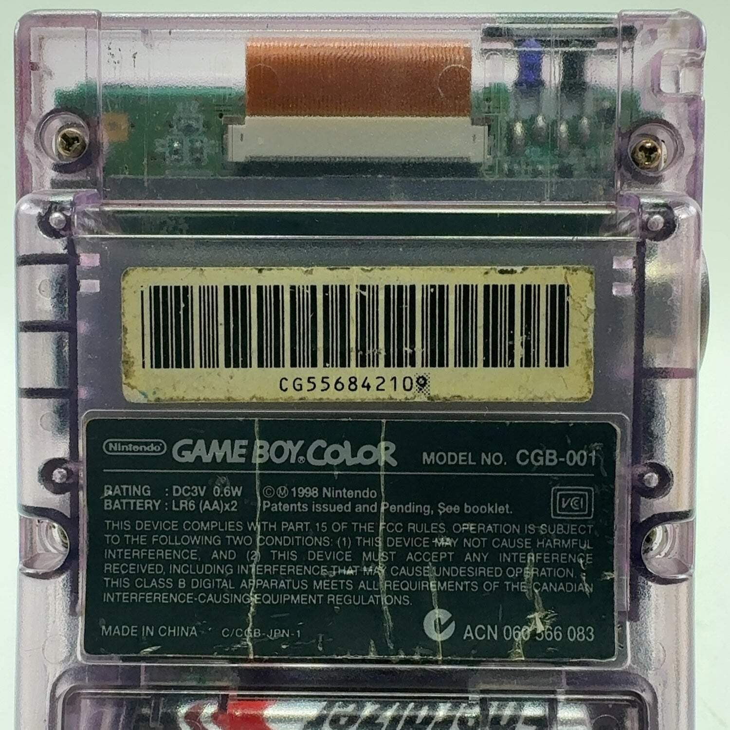 Nintendo Game Boy Color Handheld Only CGB-001 Atomic Purple