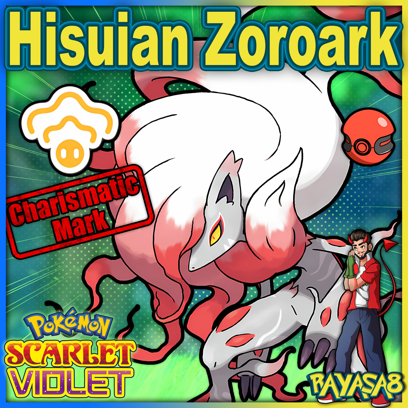 Pokemon Scarlet & Violet ⚡Zoroark Hisuian⚡ 6IV Event Trained Best Stats Home