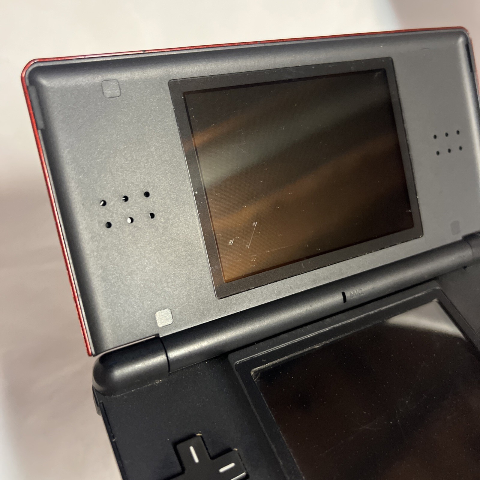 Nintendo DS Lite Handheld Console Red/Black Tested *Needs Stylus*