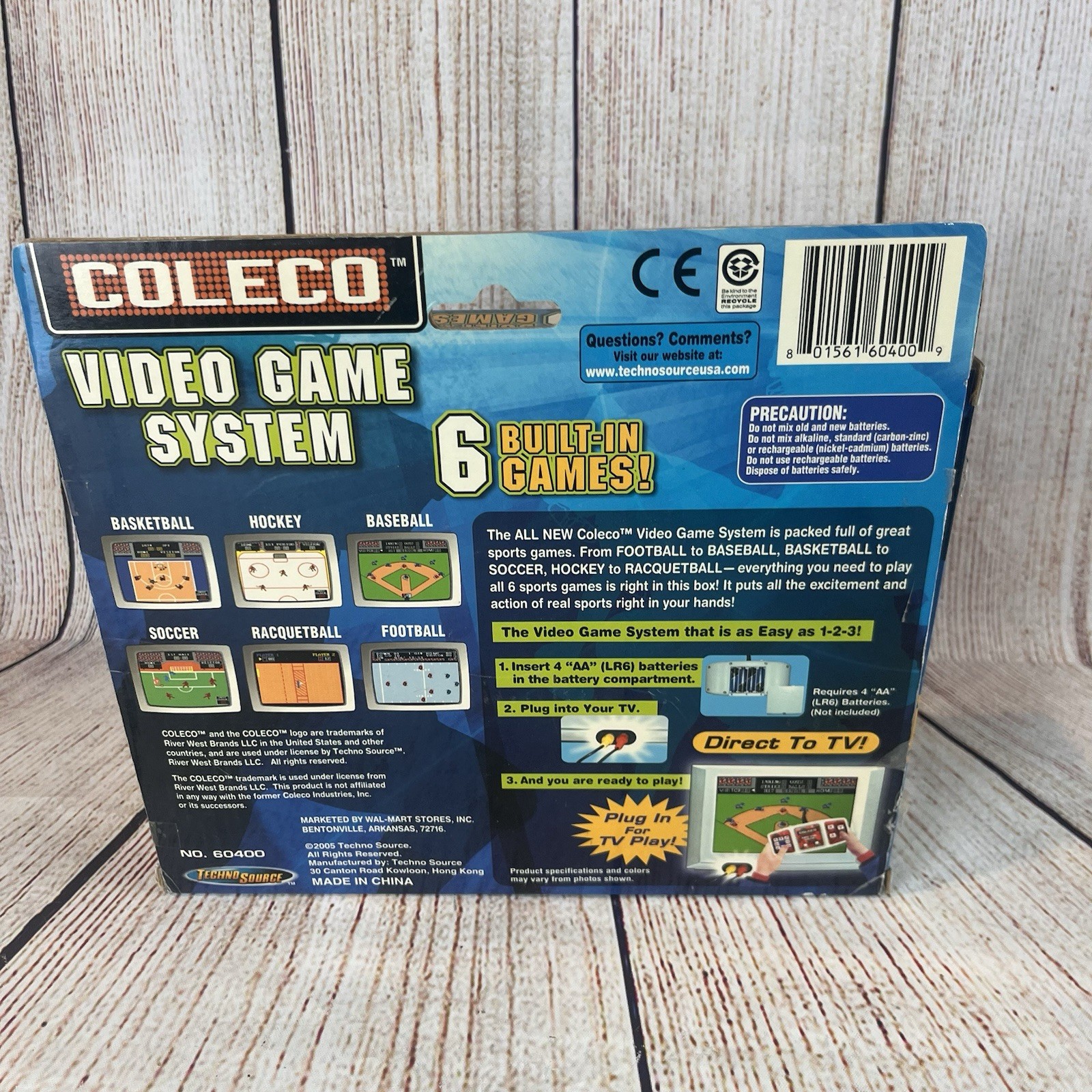 2005 Coleco Plug & Play-Video Game System 6 Built-In Games! Open box- Working!