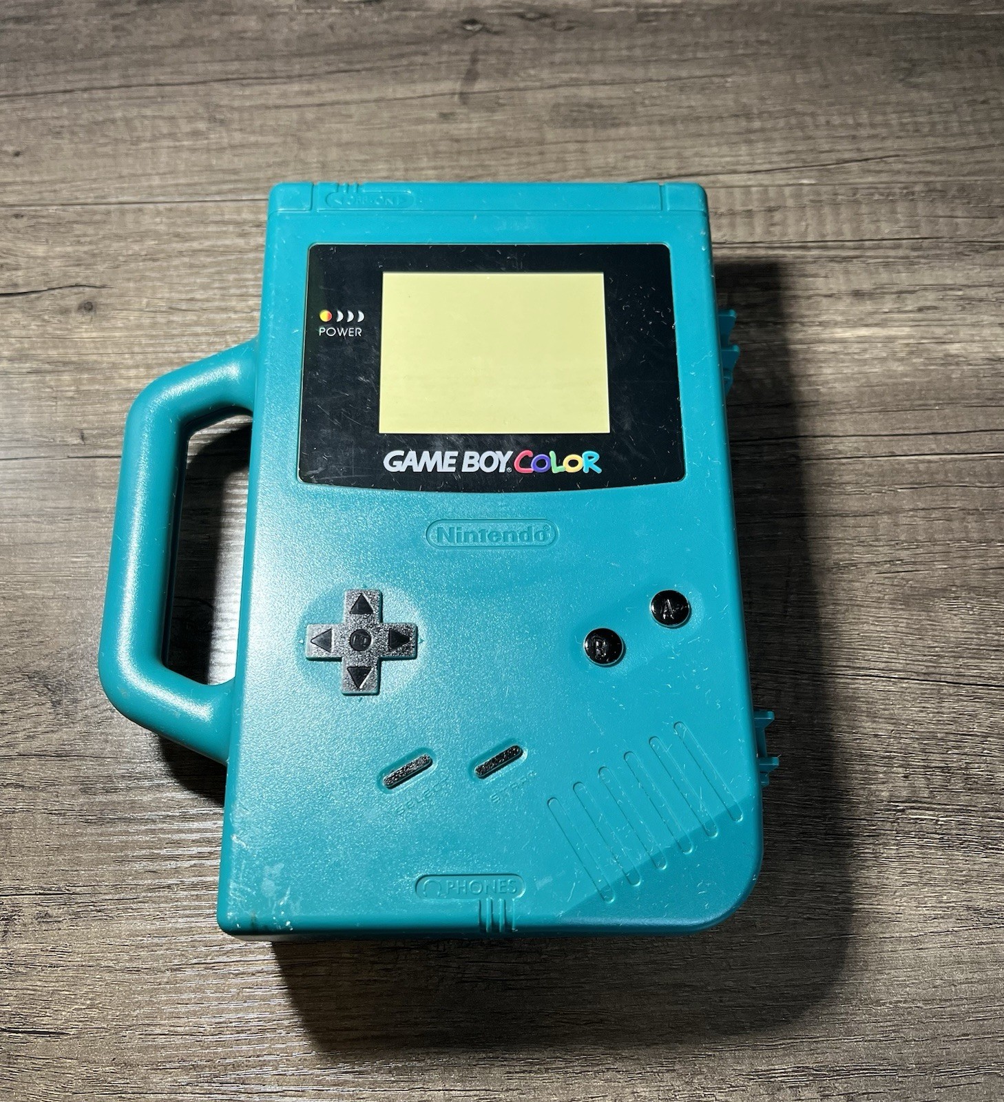 Nintendo Game Boy Color Teal Handheld Console CGB-001 Bundle w/ Case & 2 Games