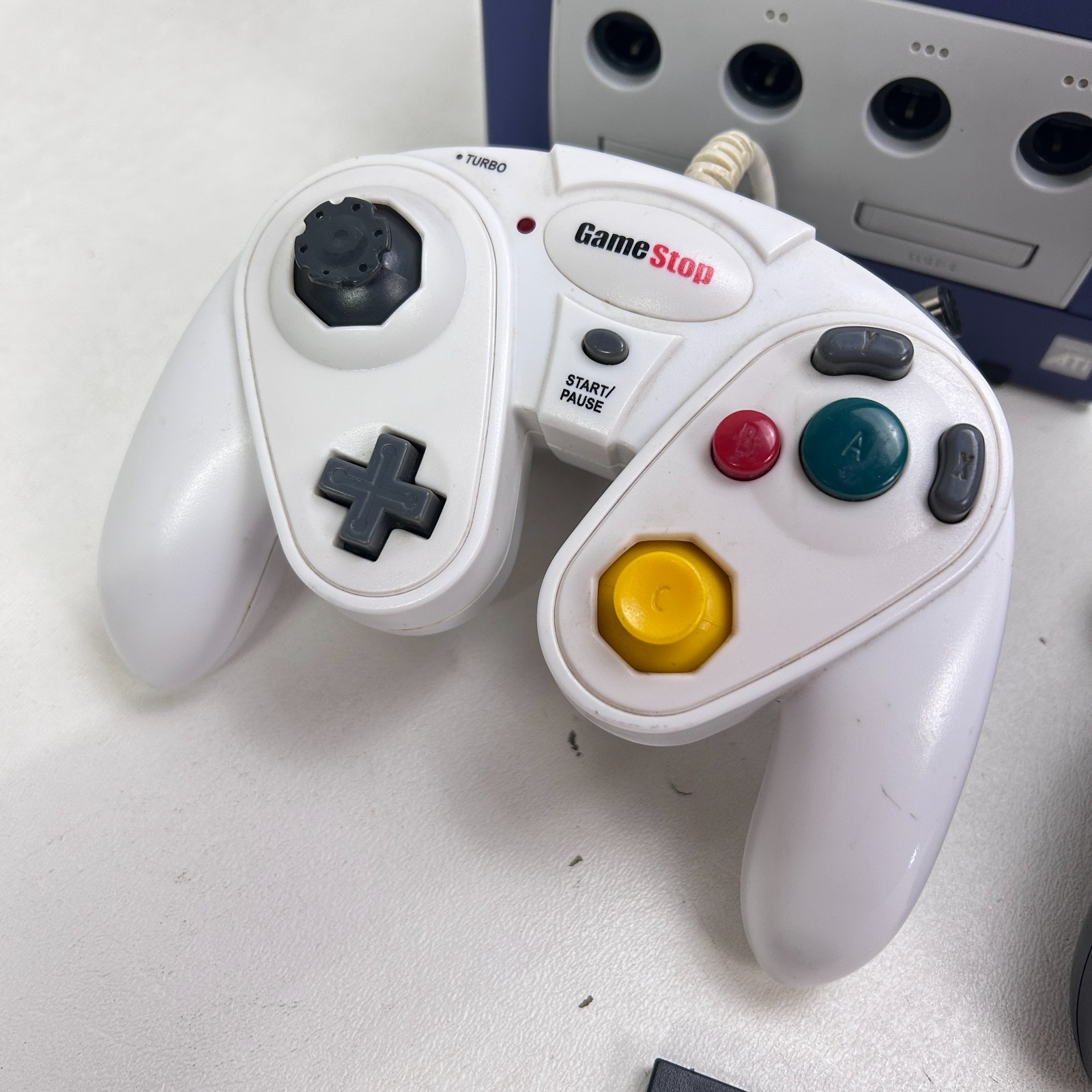 Nintendo GameCube Indigo Console w/ Two Controllers & Cables – TESTED