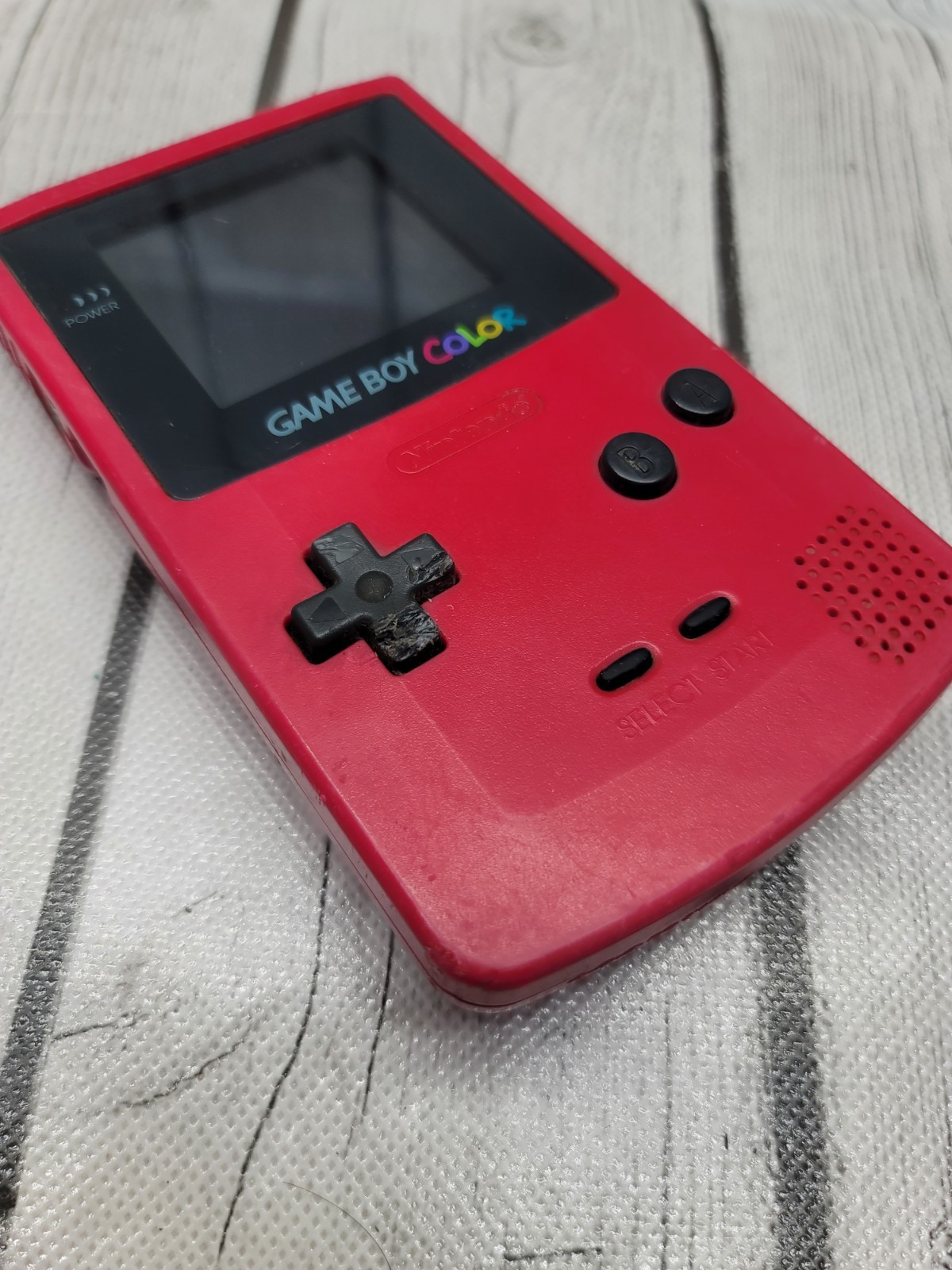 Nintendo Game Boy Color CGB-001 Berry Red Handheld Console As Is For Parts