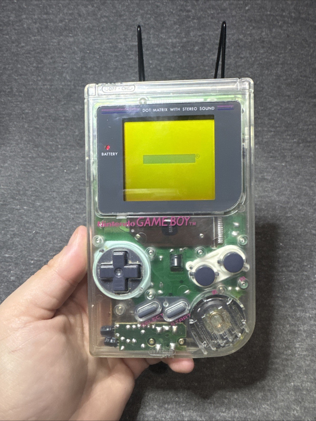 Nintendo Gameboy Clear Transparent Play It Loud DMG-01 And Case 3