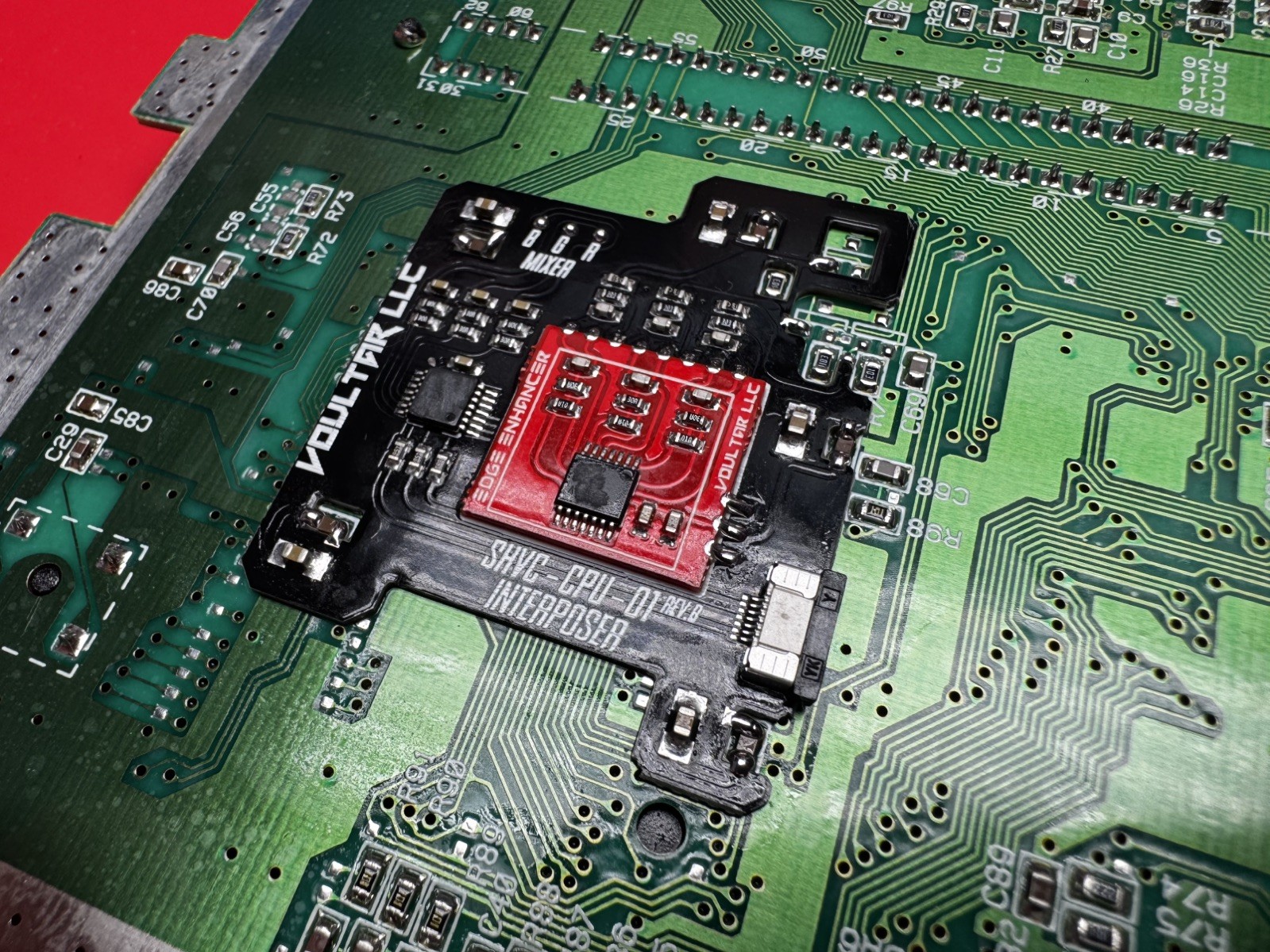 SNES SHVC-01 Voultars Edge Enhancer -Full Recap-New 7805s VR-New Shell Multi LED