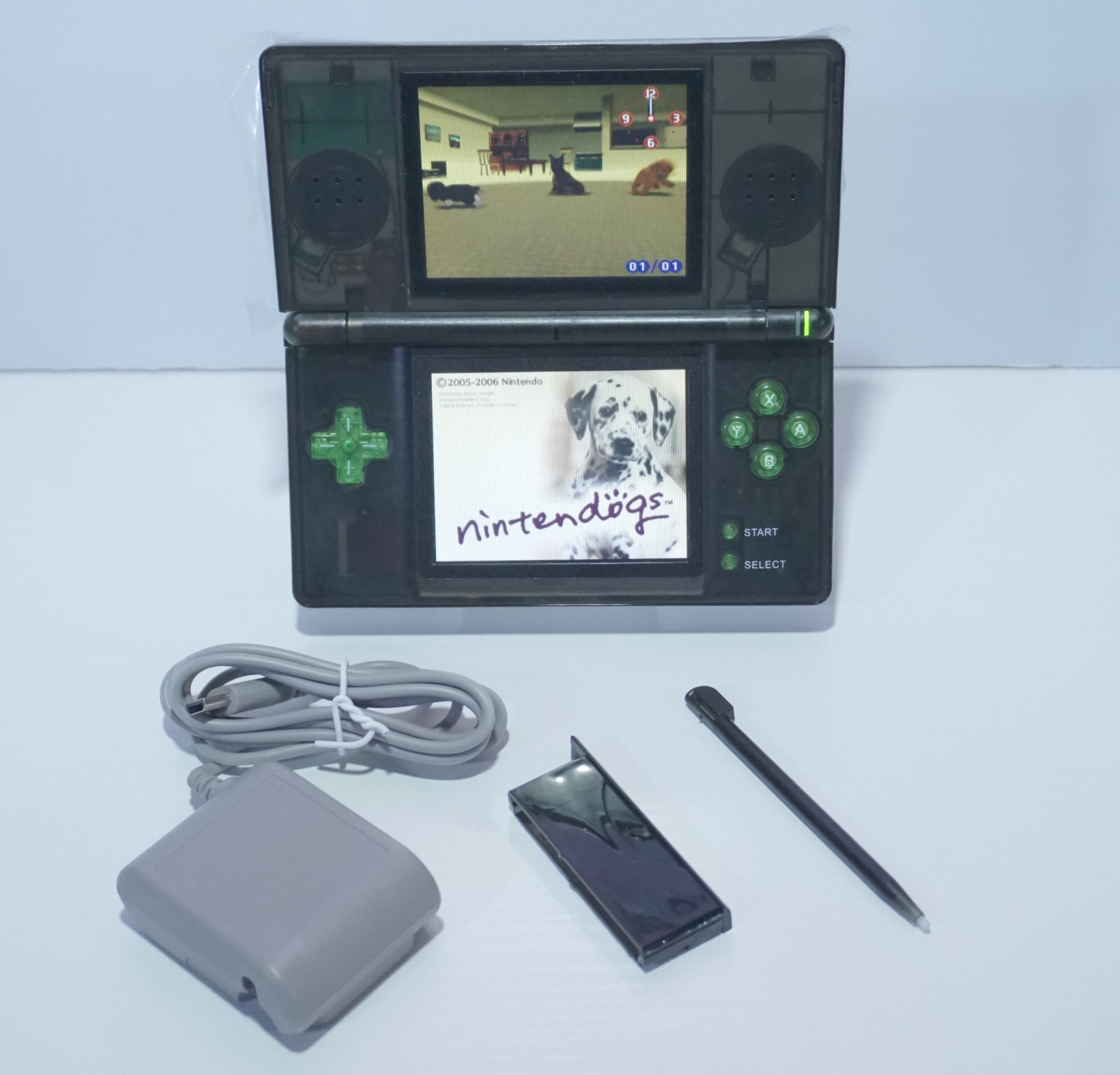 Nintendo DS Lite Transparent Clear Monster Black / Green Handheld System
