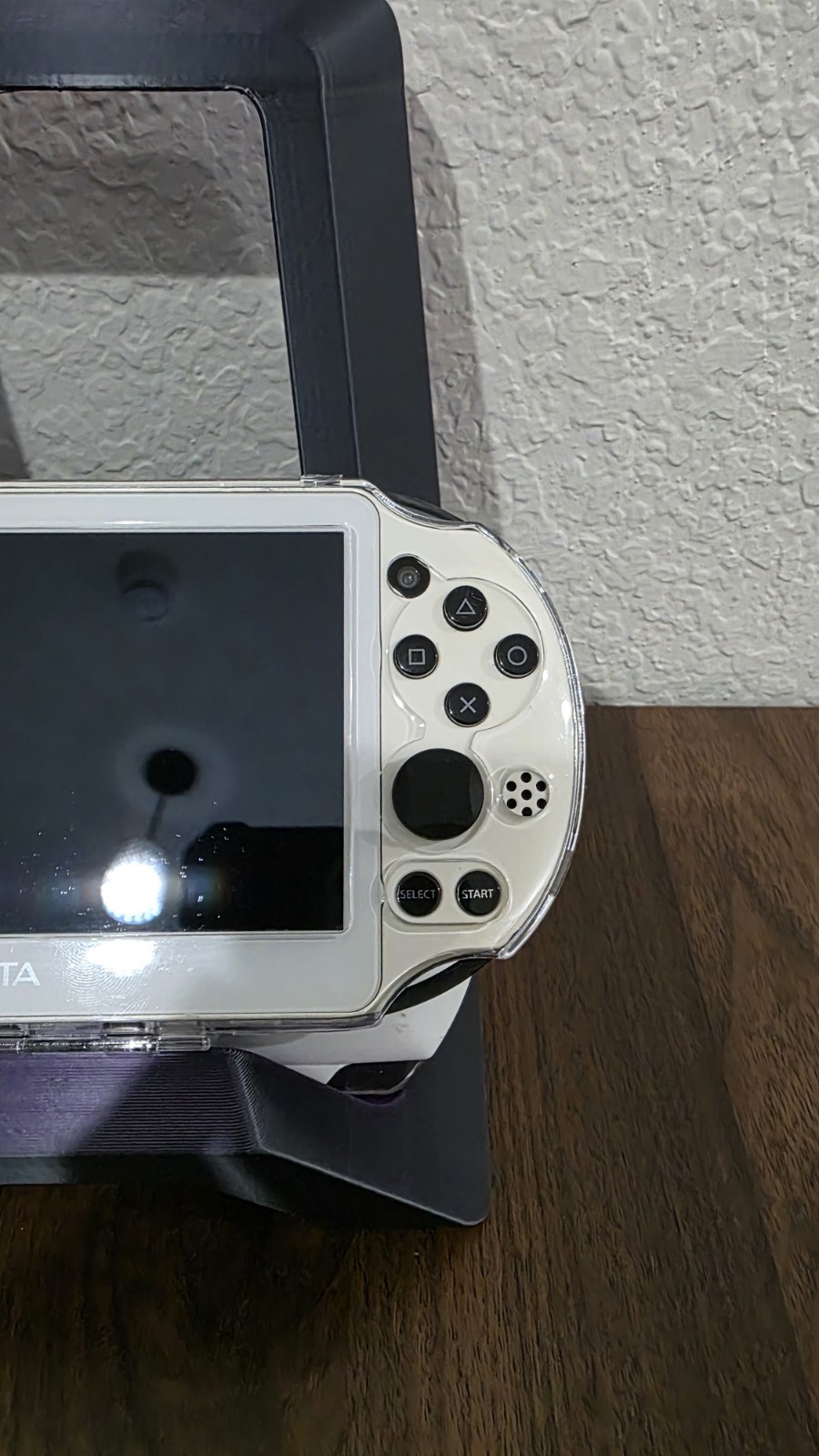 Sony PS Vita Slim PCH-2000 Custom White/Black Console w/ Clear Case Charger 1GB