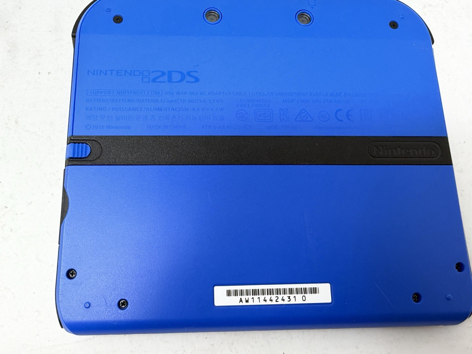Nintendo 2DS Blue Black With Stylus & Charger Tested Working