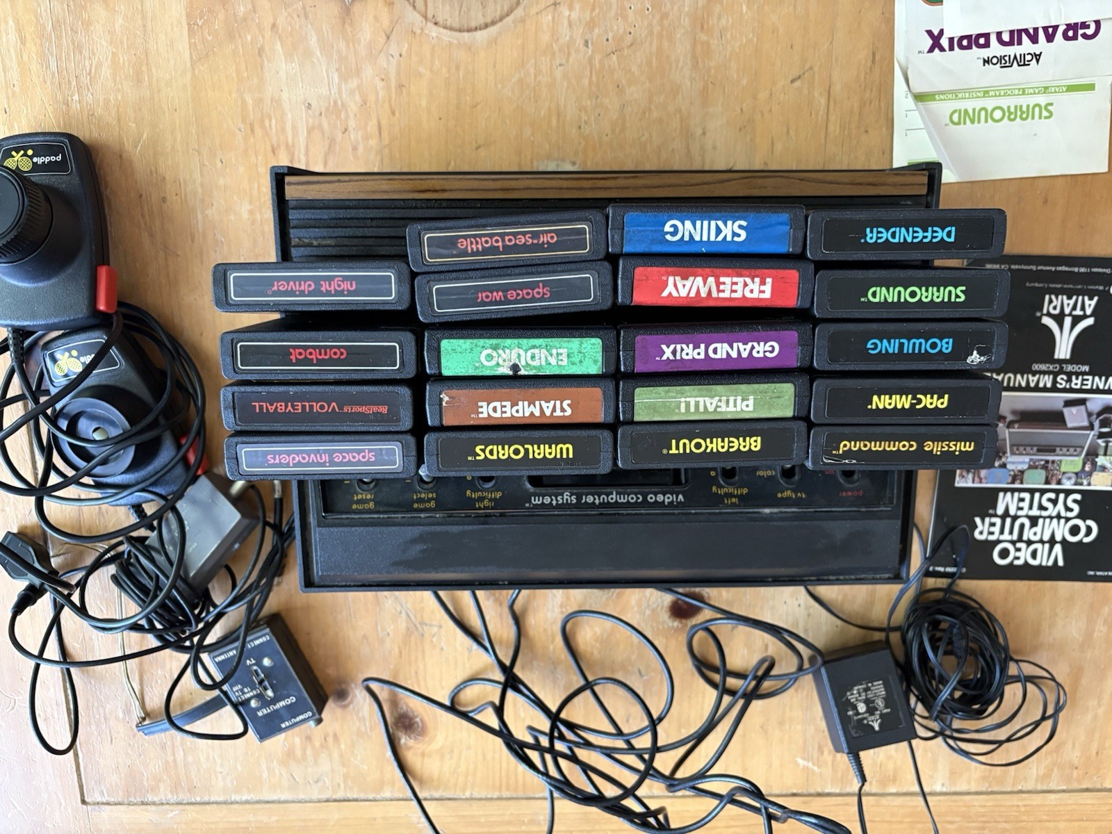 Atari 2600 Black Video Game Console Bundle With 19 Games Untested