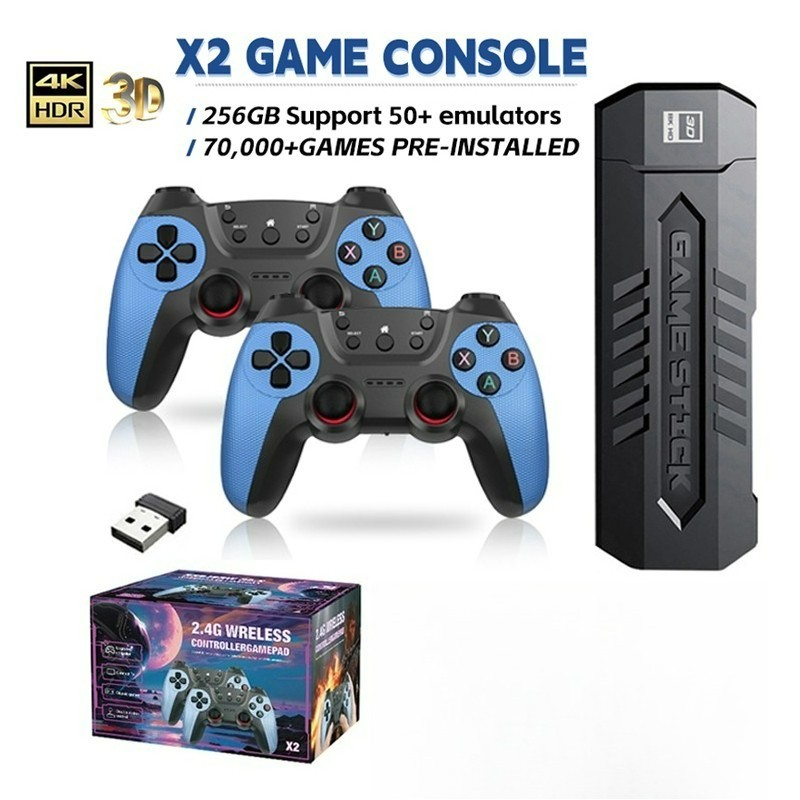 256GB Retro Gaming Console TV Stick 4K HDMI 71000+ Games Wireless