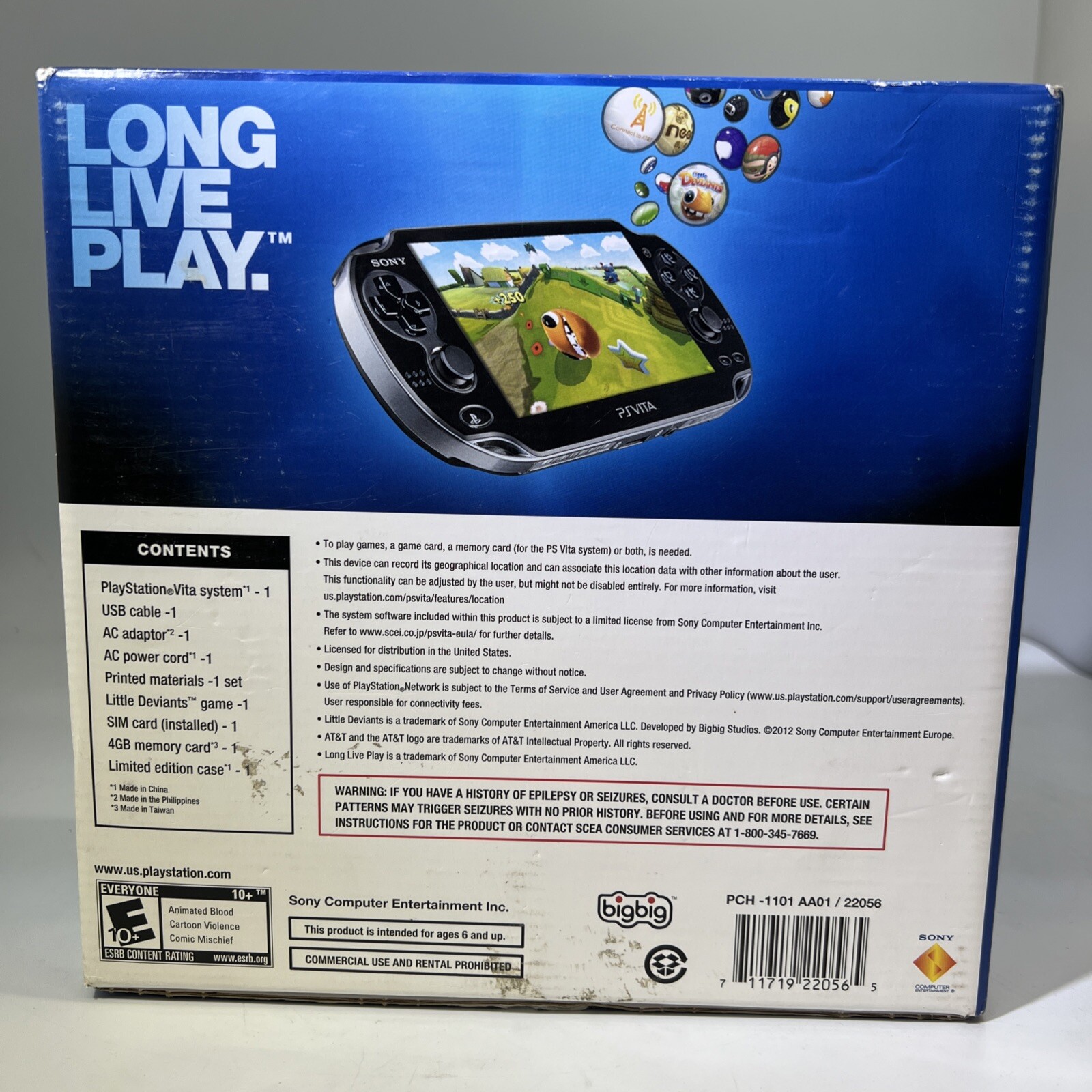 Sony PlayStation Vita PsVita 3G/Wi-Fi Handheld Console First Edition Bundle