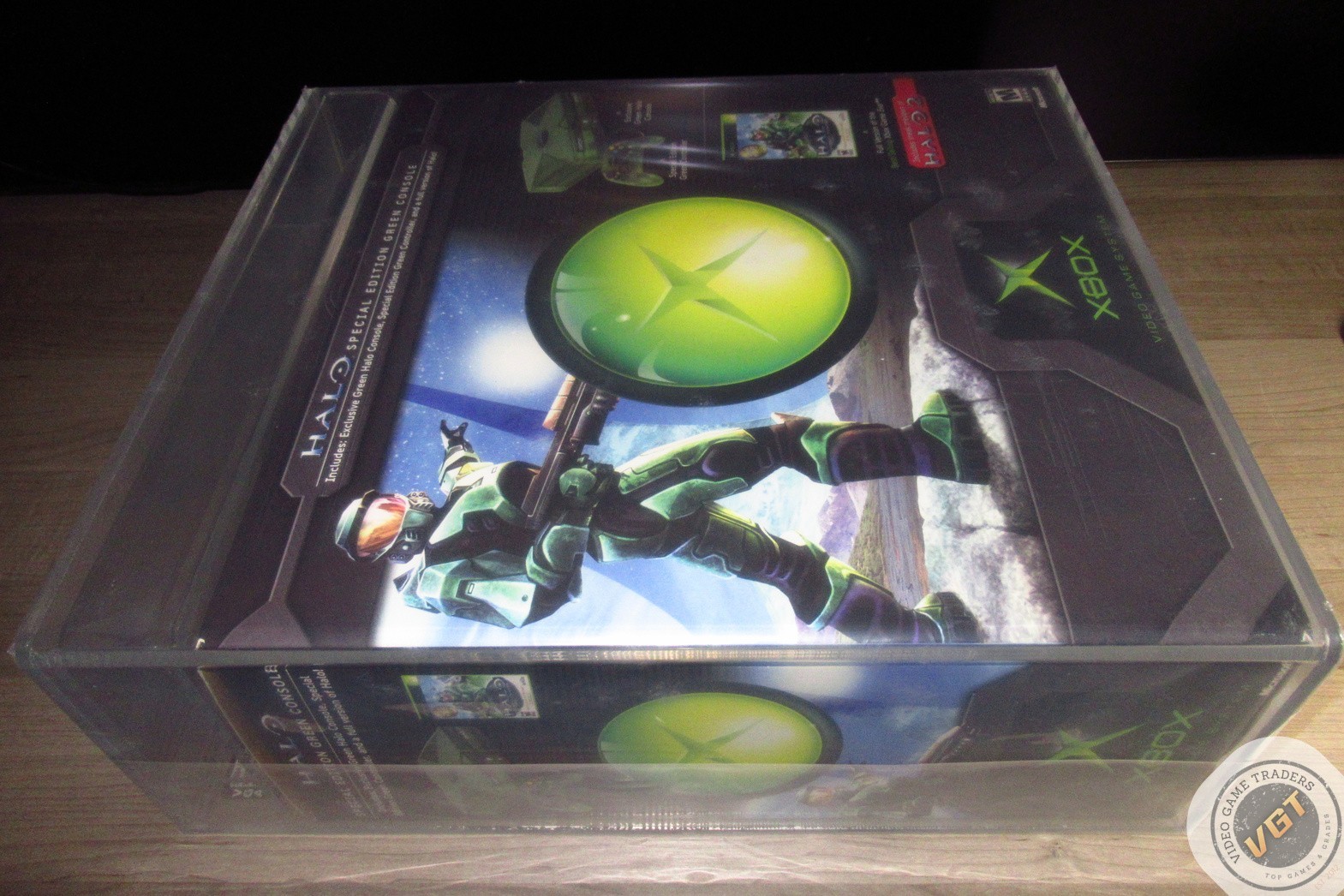 VGA 85+ – ORIGINAL XBOX Halo Special Edition Green Game Console System 2004 NEW!