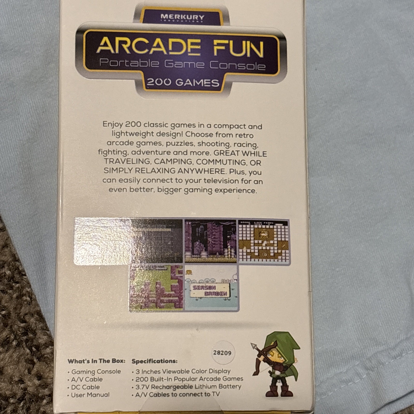 Arcade Portable Game Console Game Boy Style 200 Games Merkury Innovations