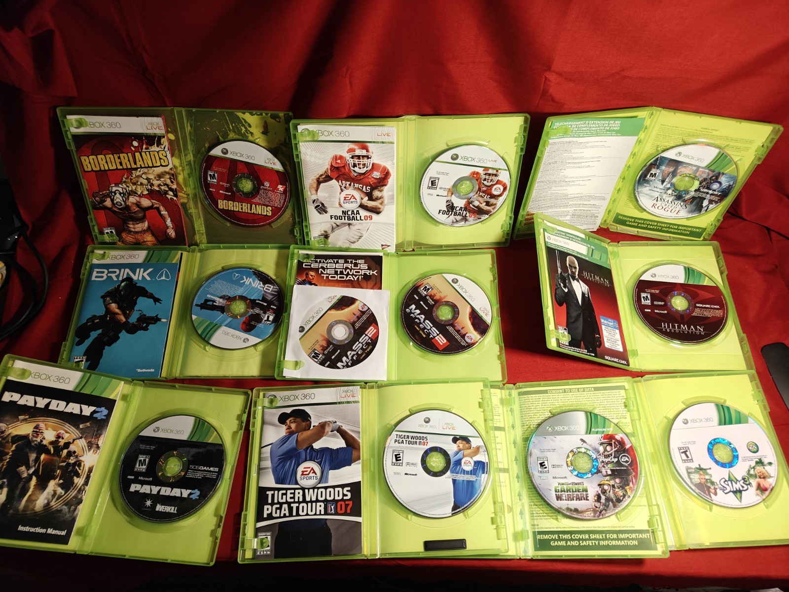 Xbox 360 Slim Console 1439 4GB 10 Game Lot Bundle Tested Controller HDMI RCA