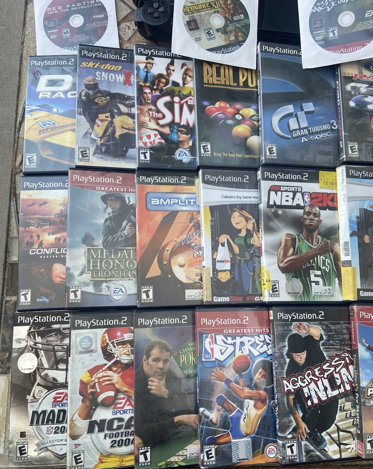 Sony PlayStation 2 PS2 Slim Console Bundle 29 Games Controller Tested & Working
