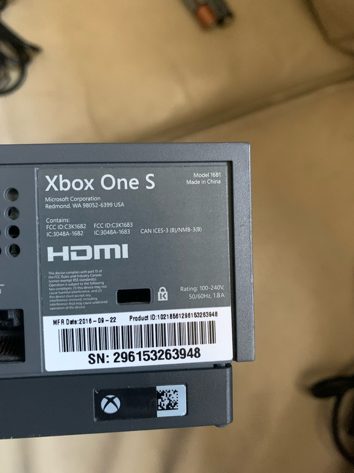 Microsoft Xbox One S Battlefield 1: Storm Gray Special Edition Bundle 500GB Gray