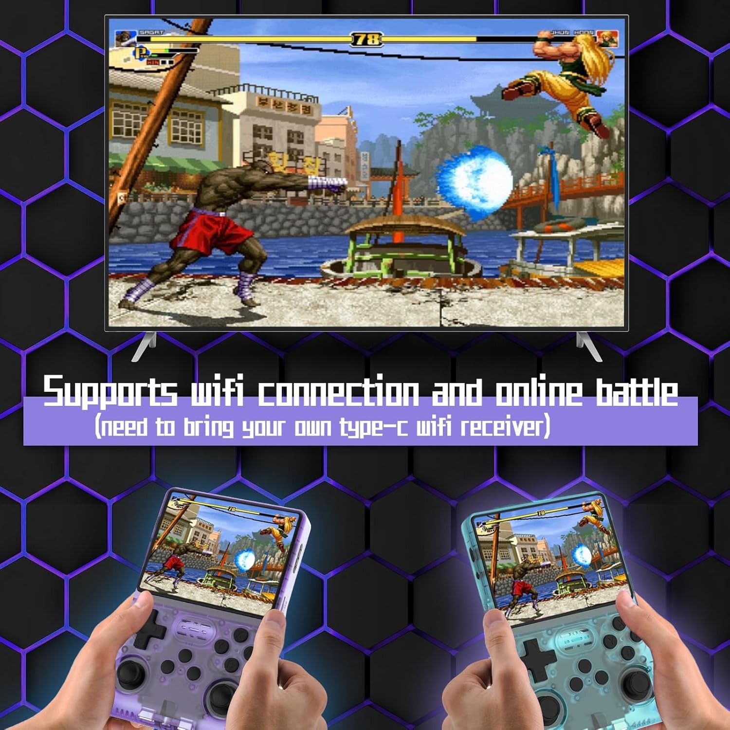 R36S Retro Handheld Video Game Console Linux System 3.5 Inch IPS Screen 128GB
