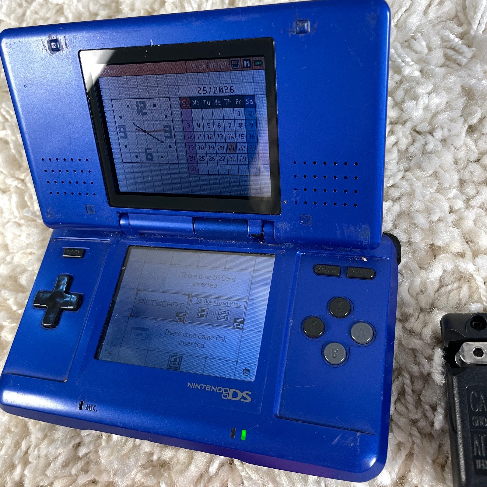 Nintendo DS Original NTR-001 Cobalt Blue Handheld Console System READ