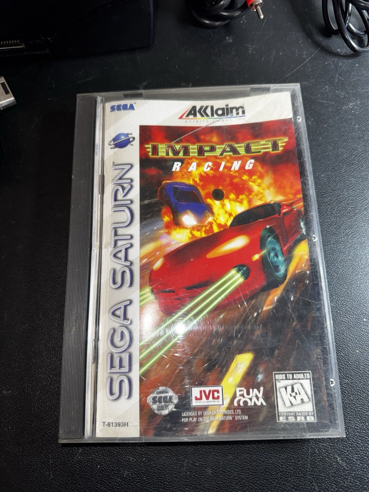 Sega Saturn Model 2 Console W/ Controller Cables Impact Racing Game Works Great!