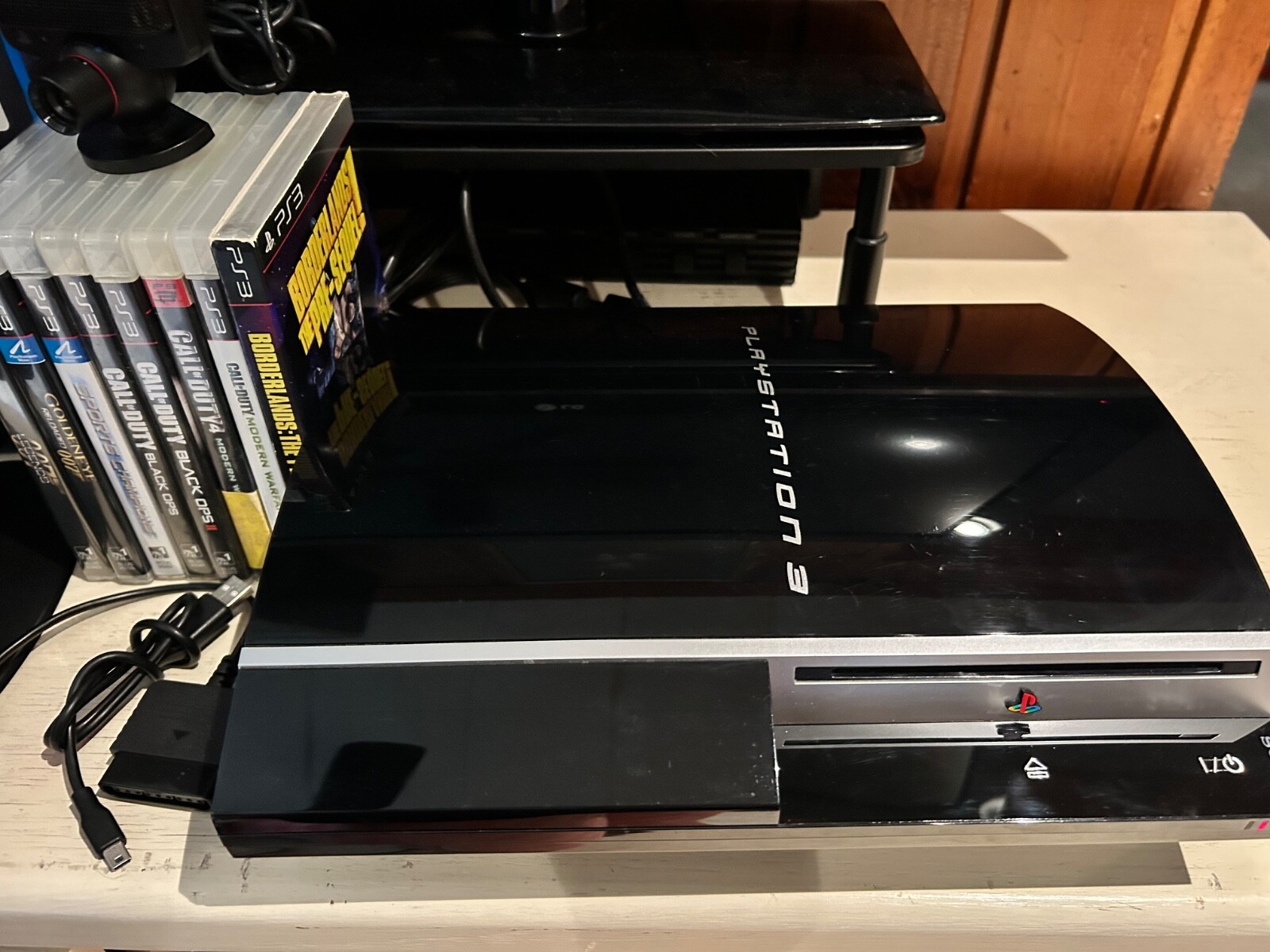 Sony PlayStation 3 PS3 Fat Model CECHH01 40GB Console Bundle Tested W/8 Games