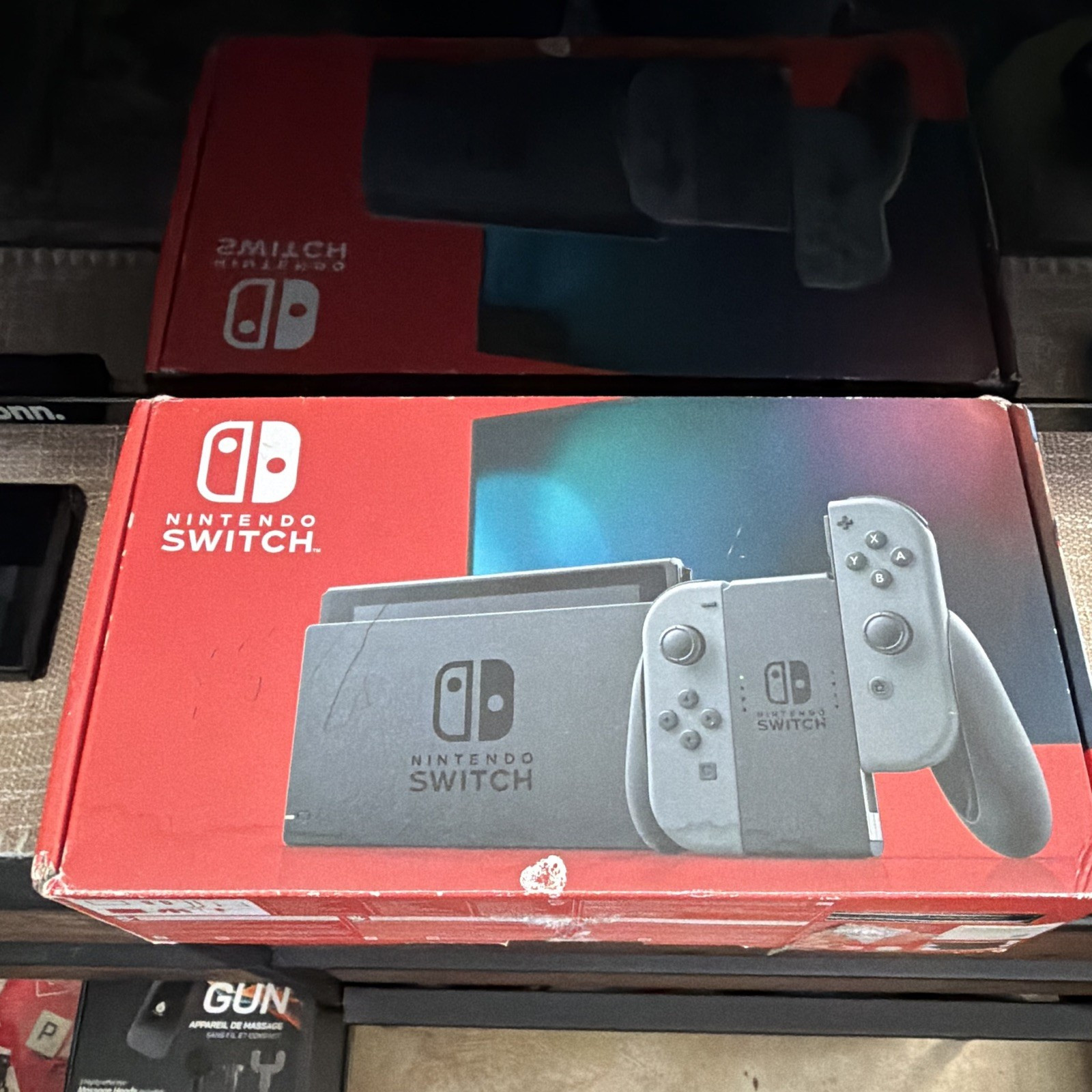 Nintendo Switch Console Gray Black V2 with Detachable Controllers, HDMI
