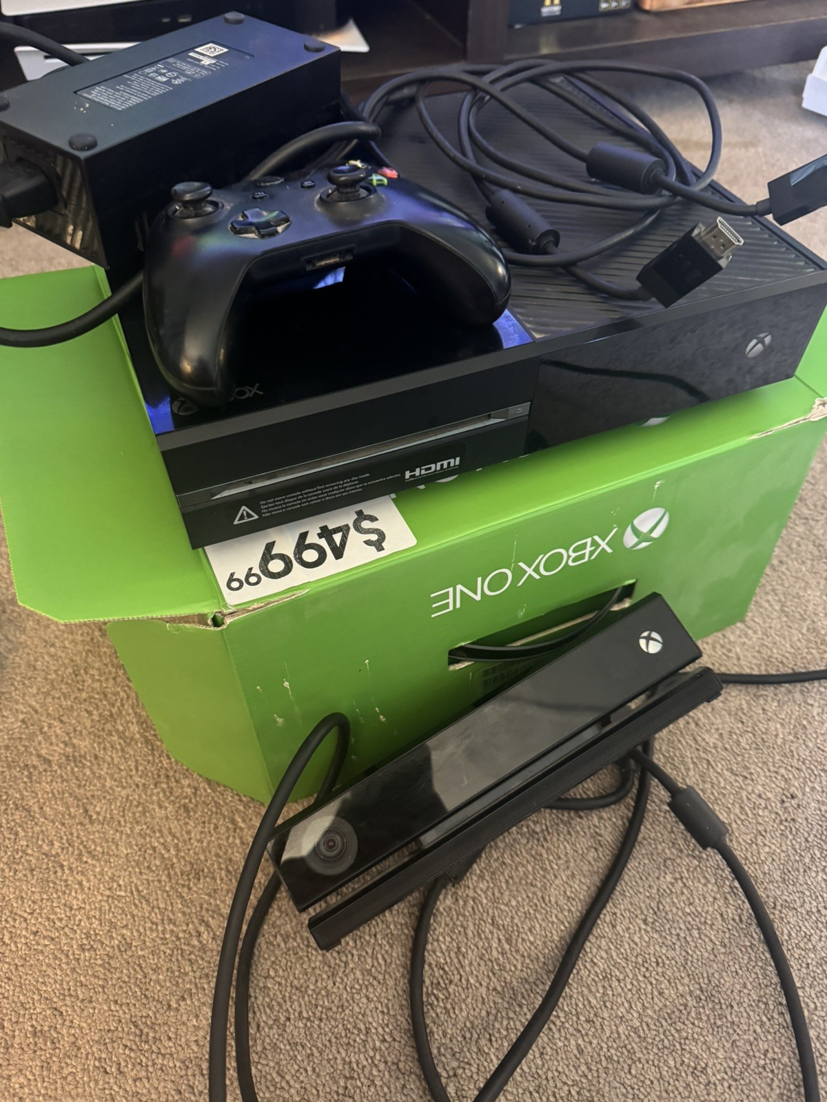 Microsoft Xbox One Console 500 GB With Controller Cables And Box Black 1540