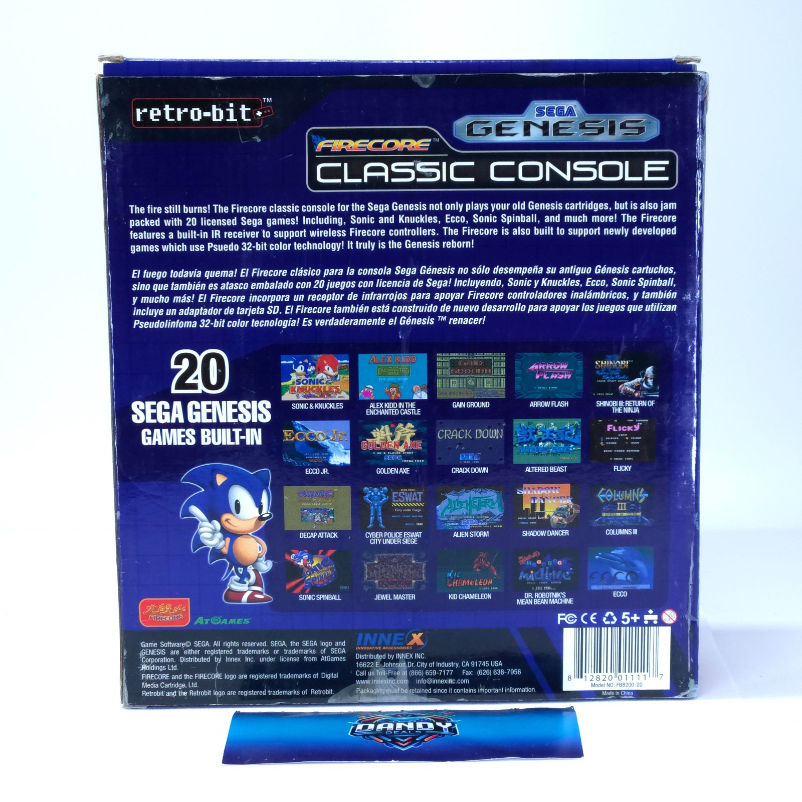 Sega Genesis Classic Console AtGames Mini 20 Built-in Games W/ Box + Controller